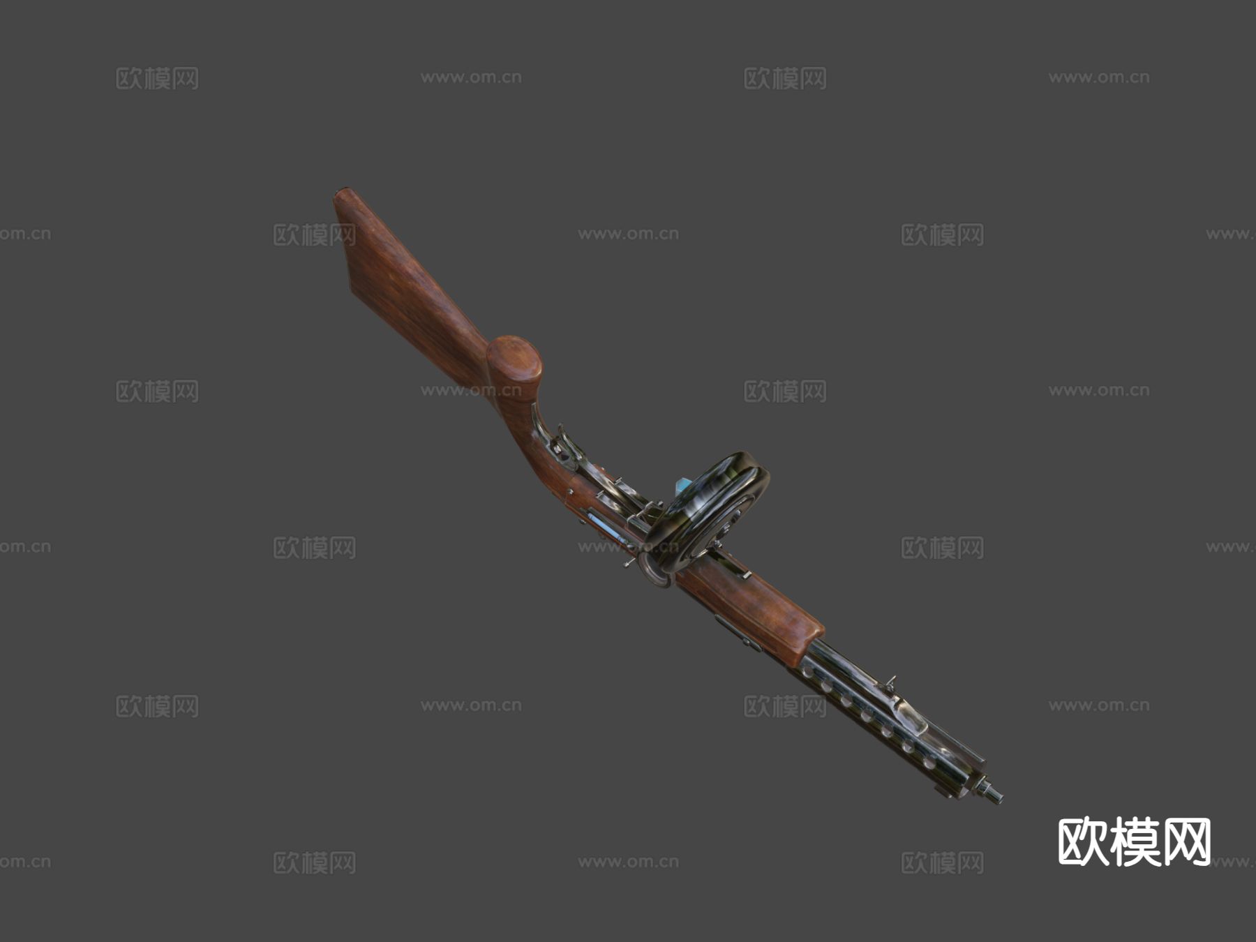 燧发冲锋枪su模型下载（渲染图4）