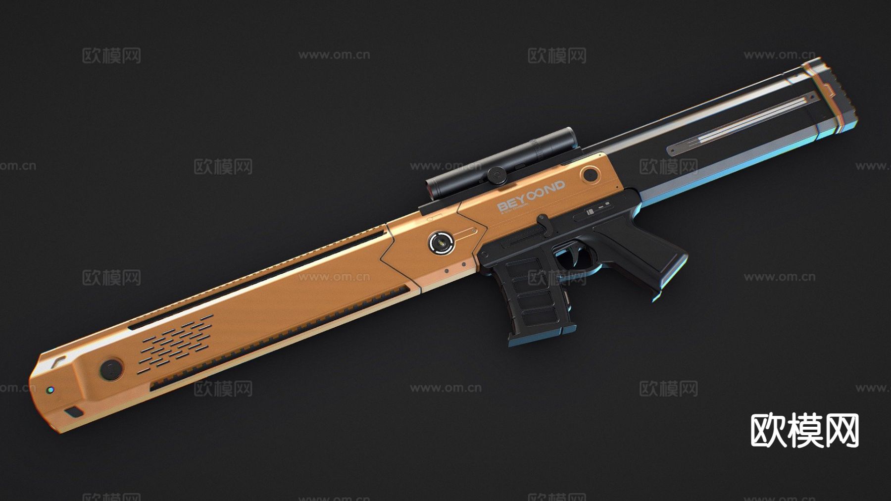 科幻枪 枪支 枪械su模型下载（渲染图2）