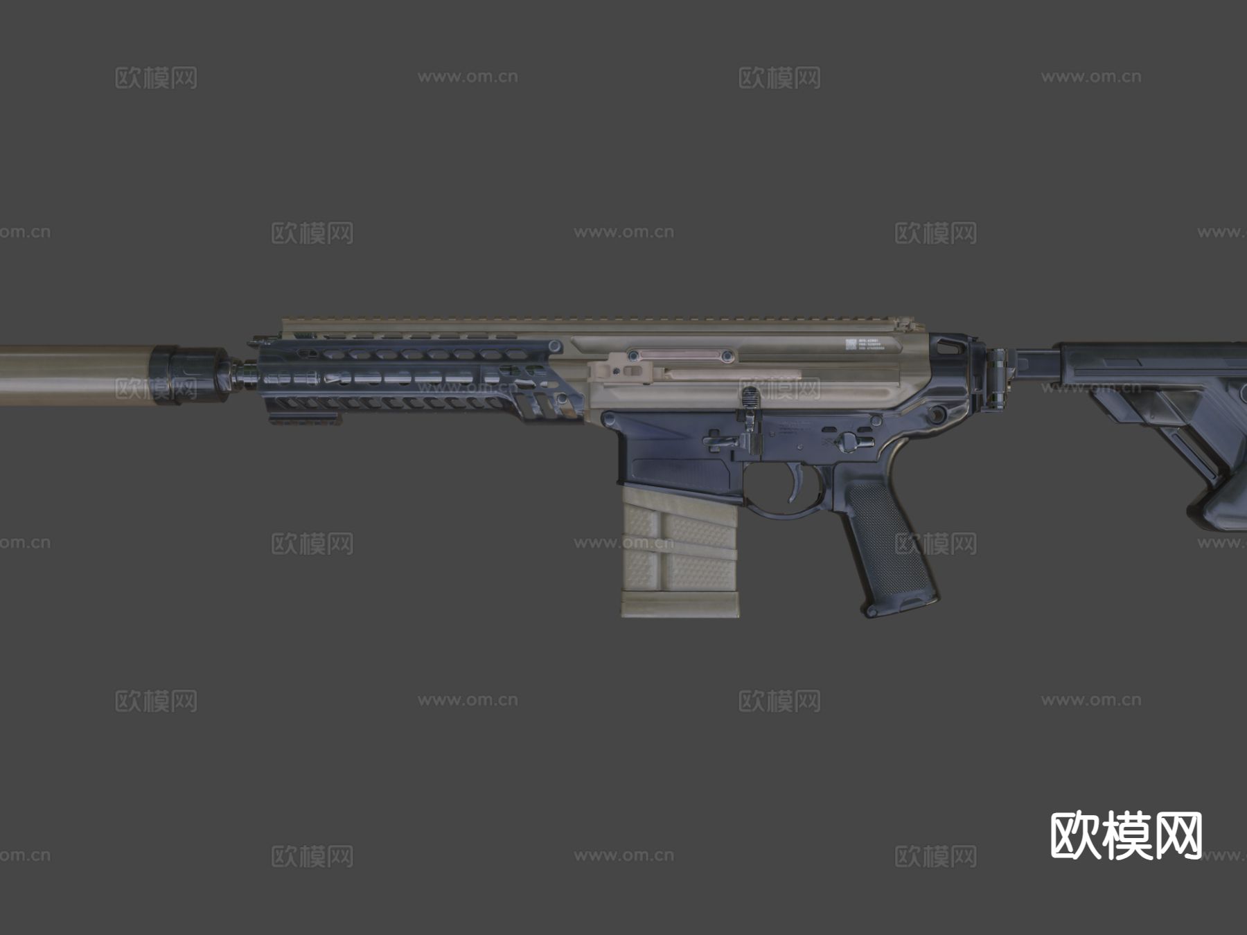 突击步枪 枪支 枪械su模型下载（渲染图4）