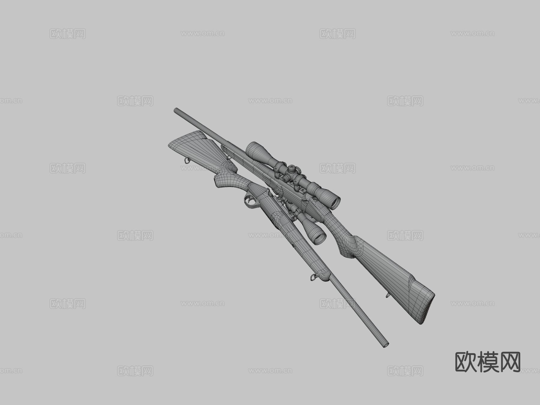 狙击步枪 枪支 枪械su模型下载（渲染图3）