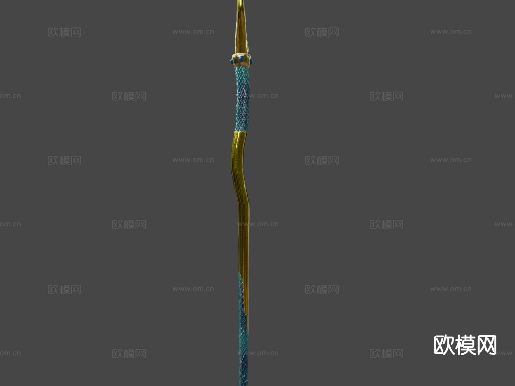 波塞冬的金色三叉戟su模型下载（渲染图6）