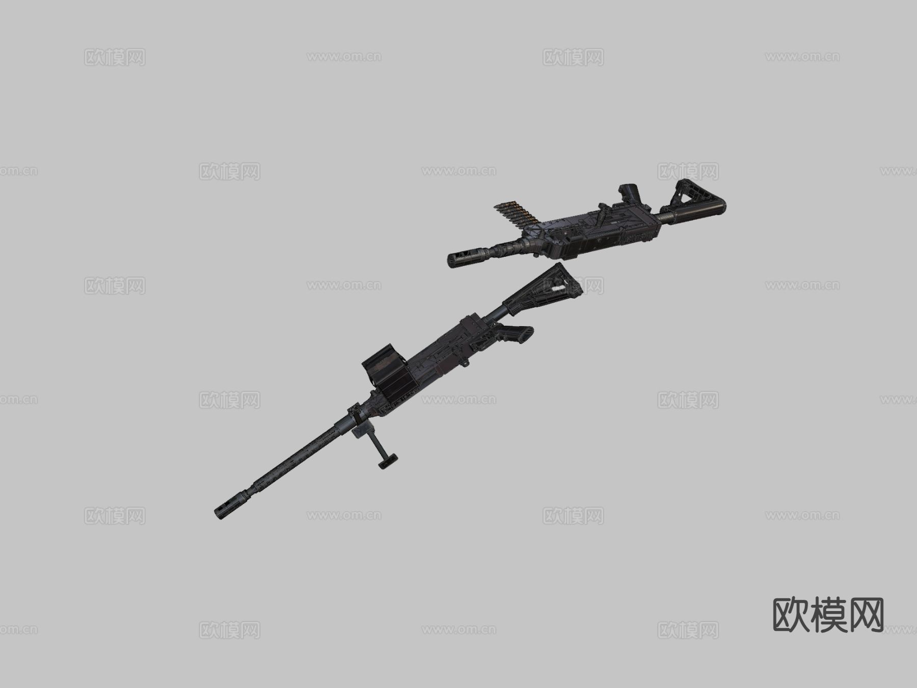 改装轻机枪 枪支 枪械su模型下载（渲染图1）