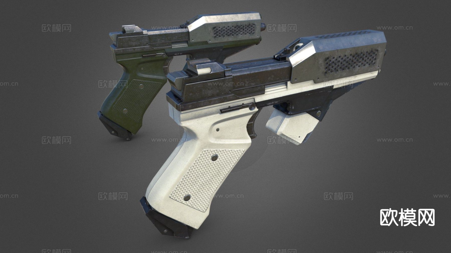 科幻枪械su模型下载（渲染图2）