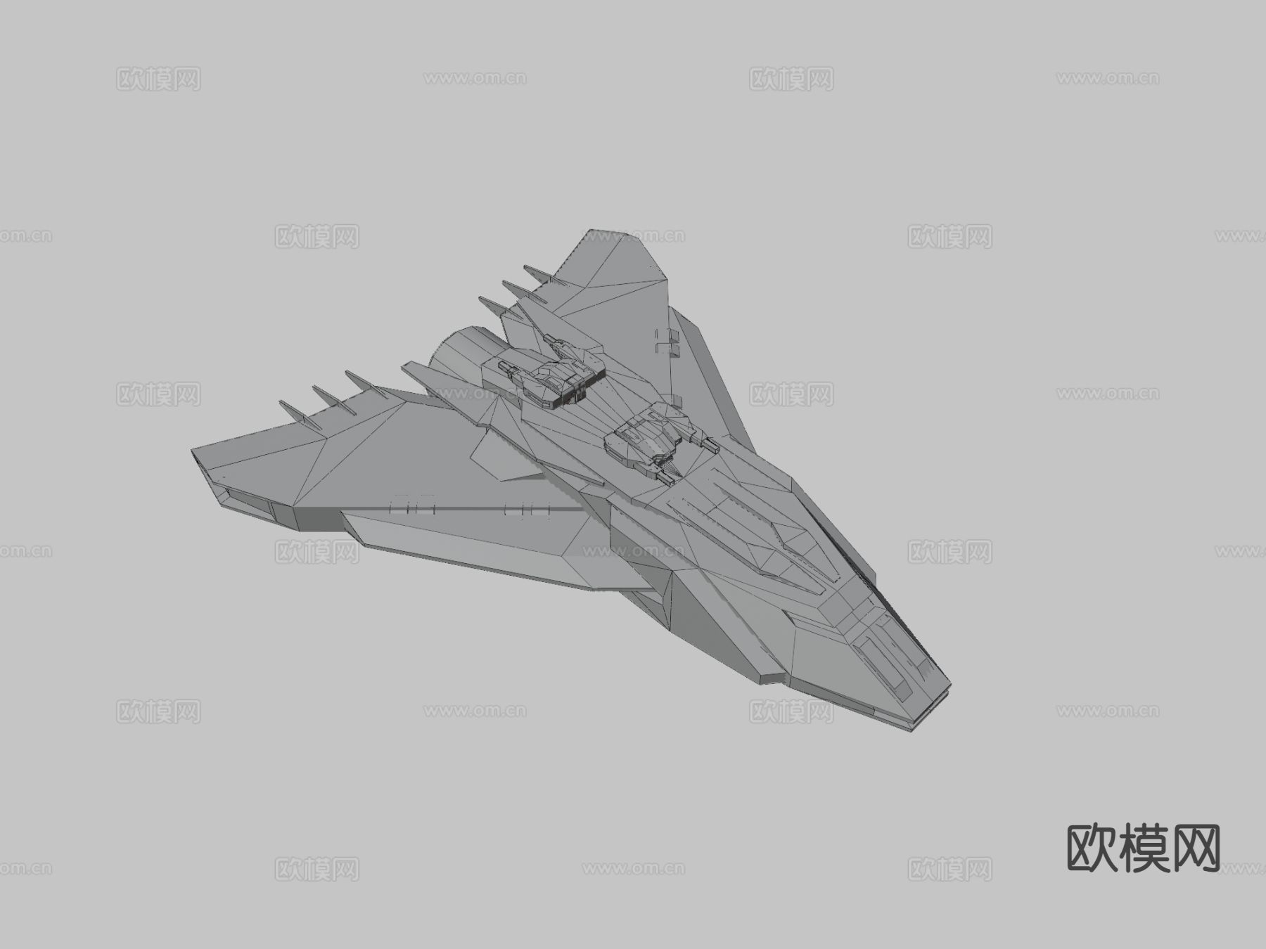 护卫舰 飞行器 宇宙飞船su模型下载（渲染图3）