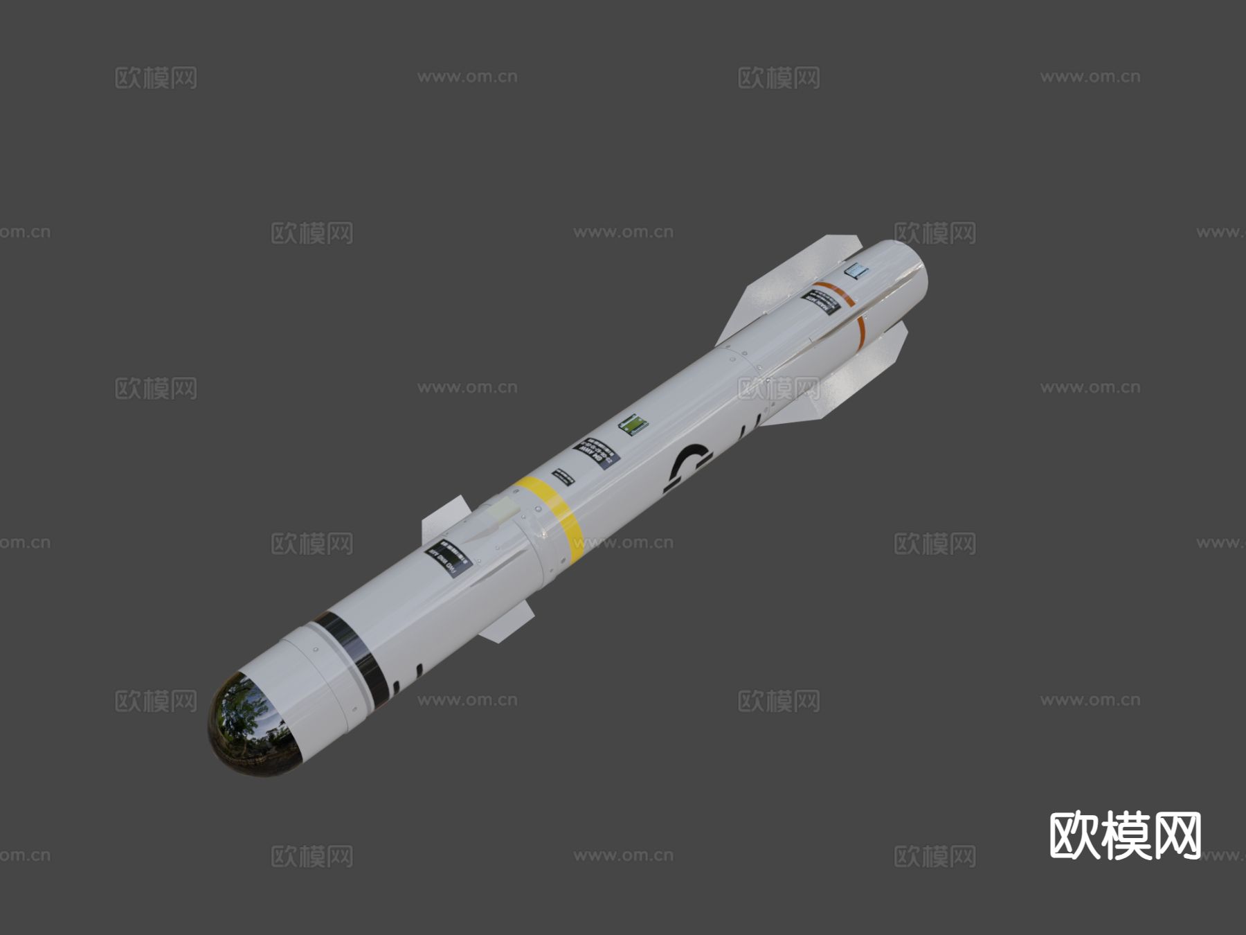 硫磺导弹 鱼雷 武器su模型下载（渲染图5）