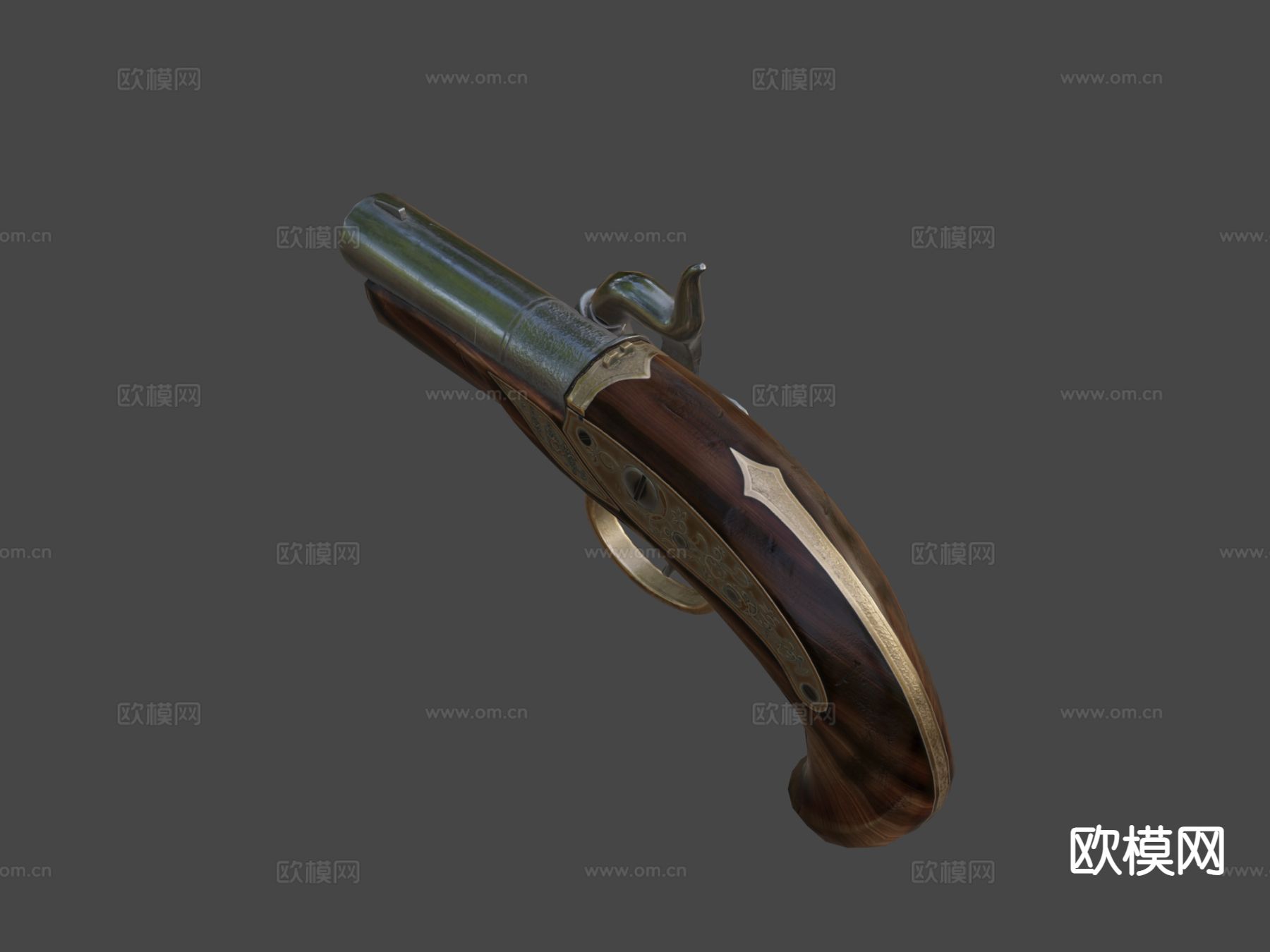 燧发枪su模型下载（渲染图7）