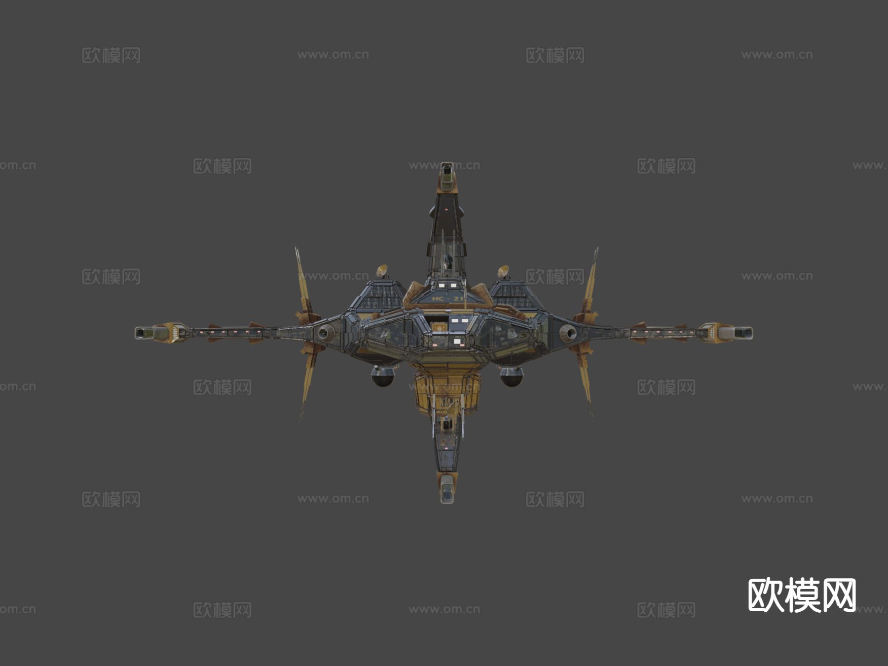 太空力量一号巡洋舰su模型下载（渲染图6）