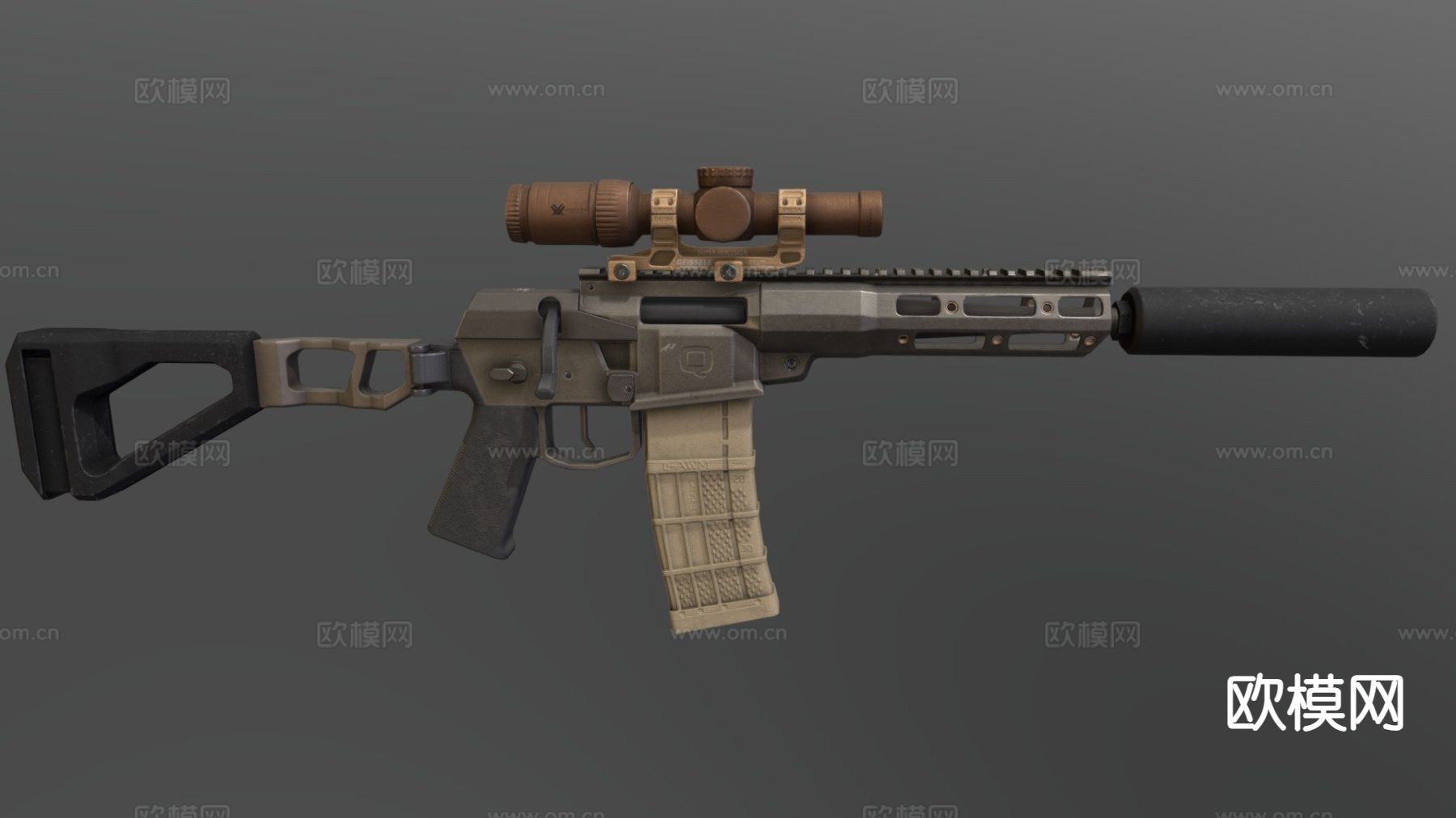 狙击步枪 枪支 枪械su模型下载（渲染图2）