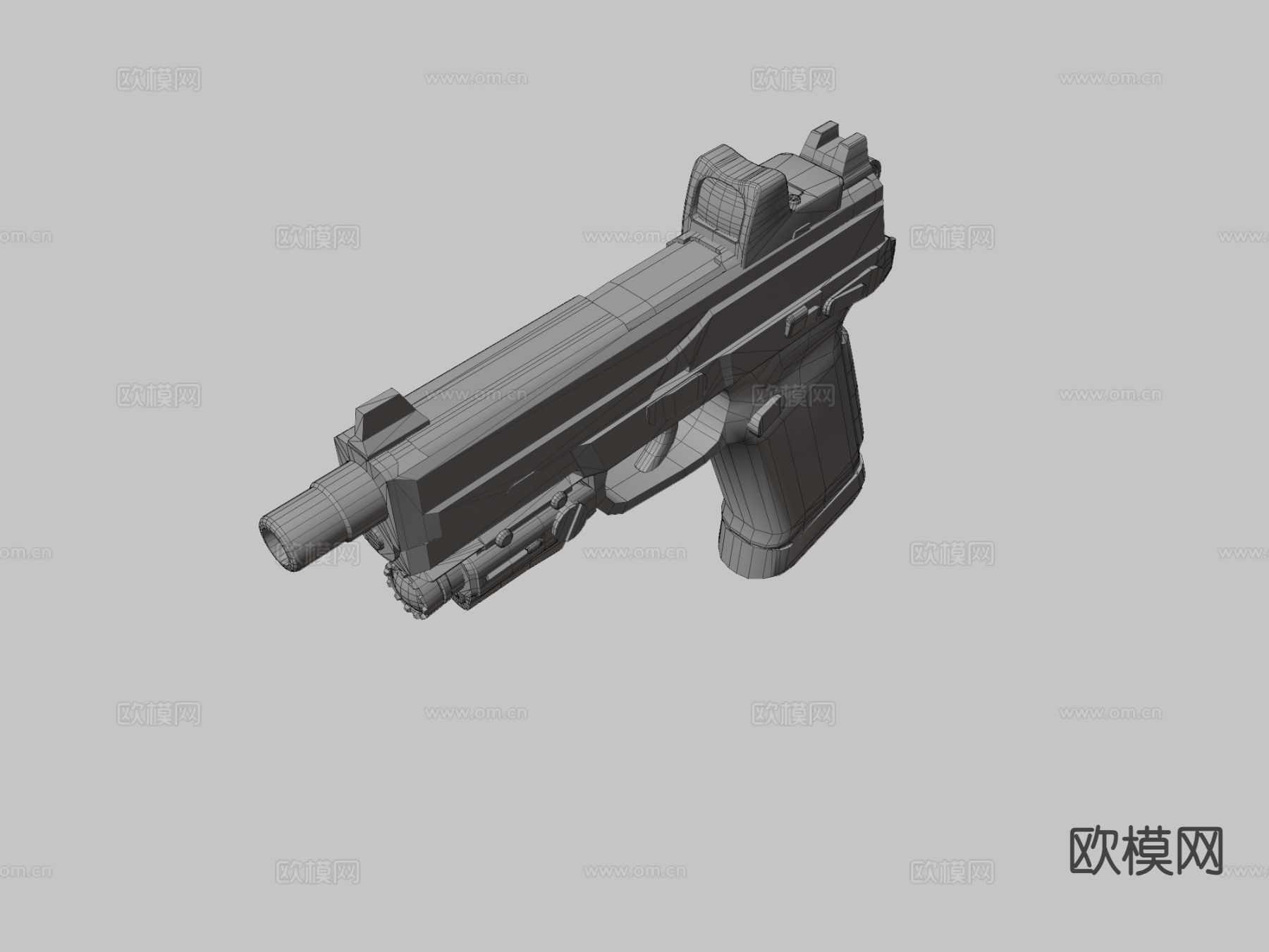 毒蛇FNX-45手枪su模型下载（渲染图3）