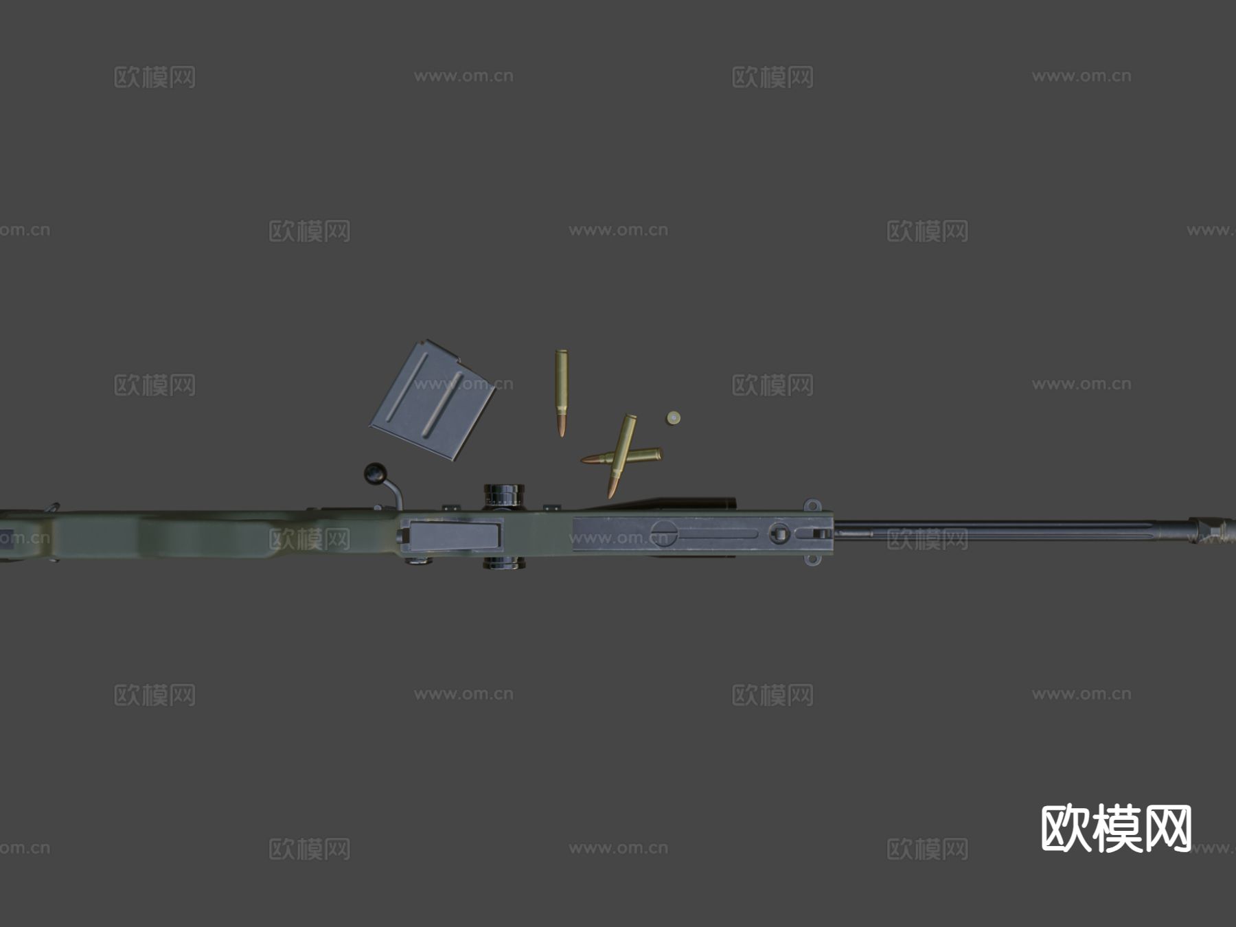 AWM狙击步枪su模型下载（渲染图6）