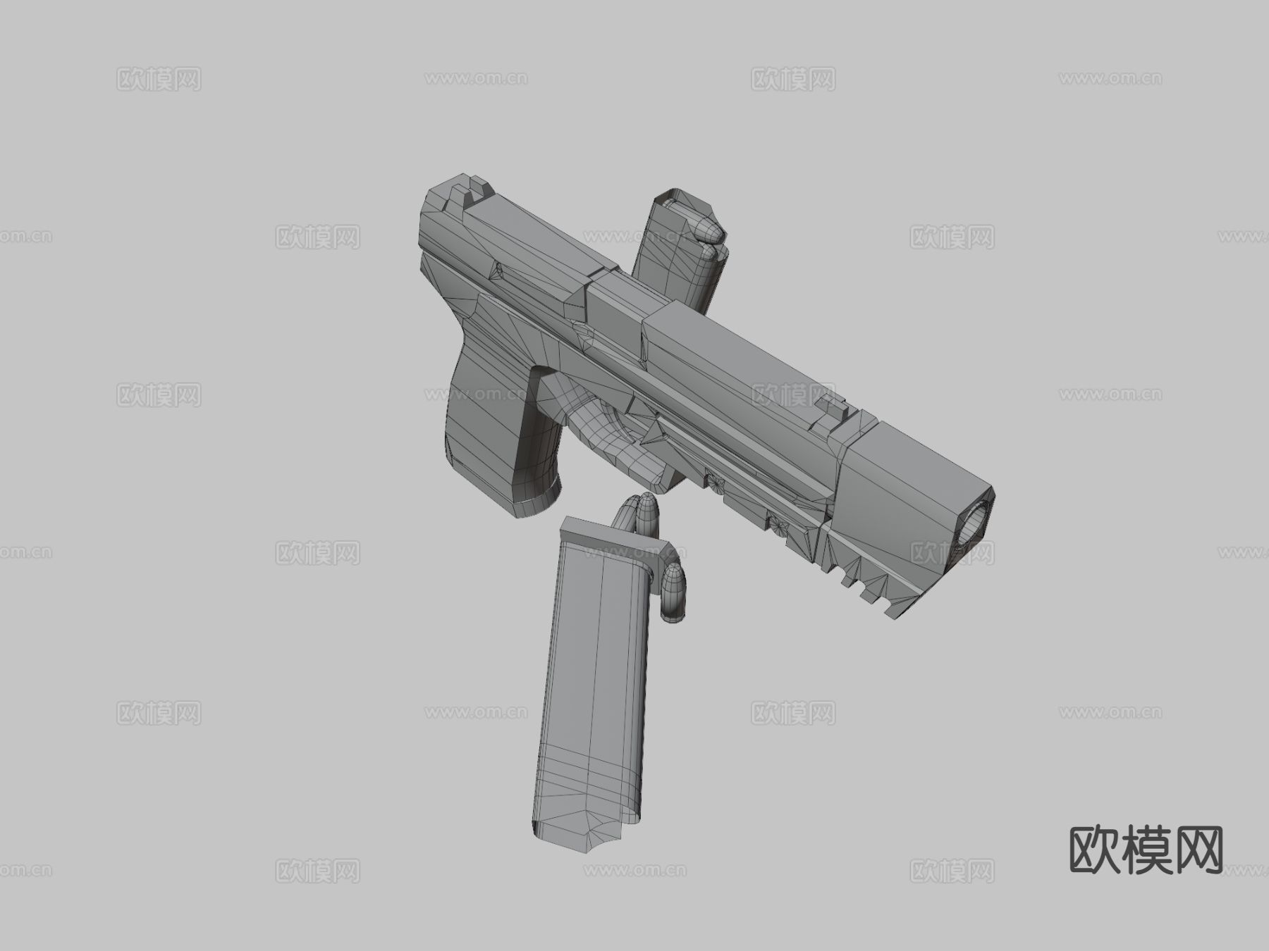 USP手枪 枪支 枪械su模型下载（渲染图3）