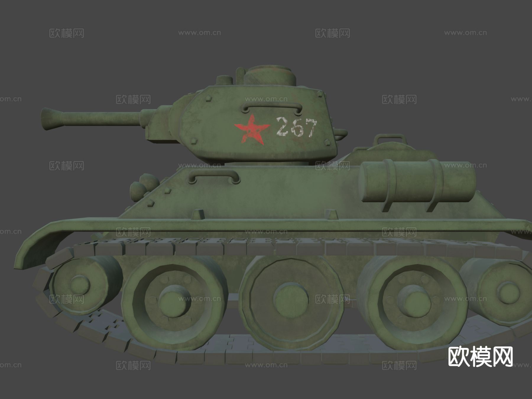 卡通风格坦克su模型下载（渲染图3）