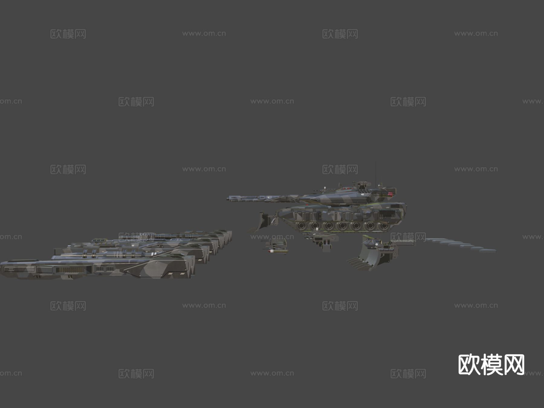 科幻坦克包su模型下载（渲染图5）