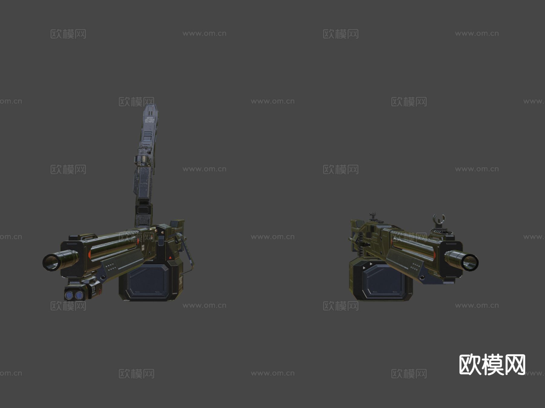 FSK34 科幻重型机枪 枪支 枪械su模型下载（渲染图4）