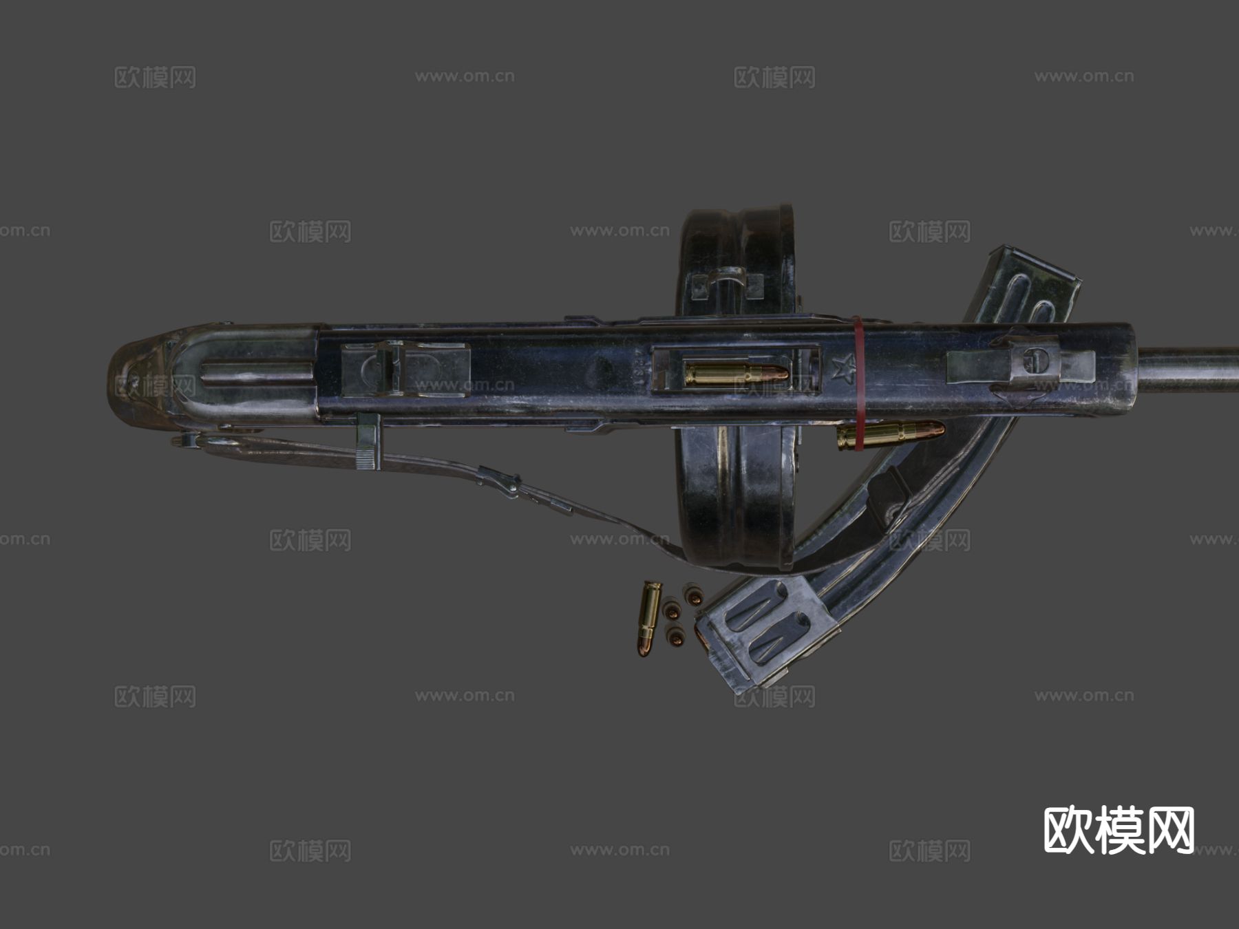 枪械 机枪su模型下载（渲染图5）