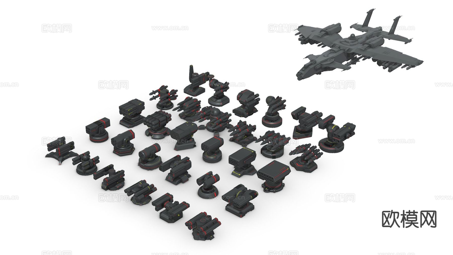 导弹和火箭发射器包su模型下载（渲染图2）