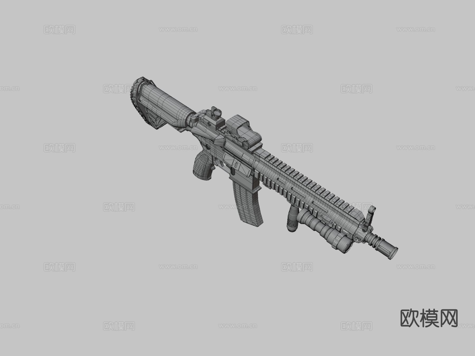 科赫 HK416步枪 枪支 枪械su模型下载（渲染图3）