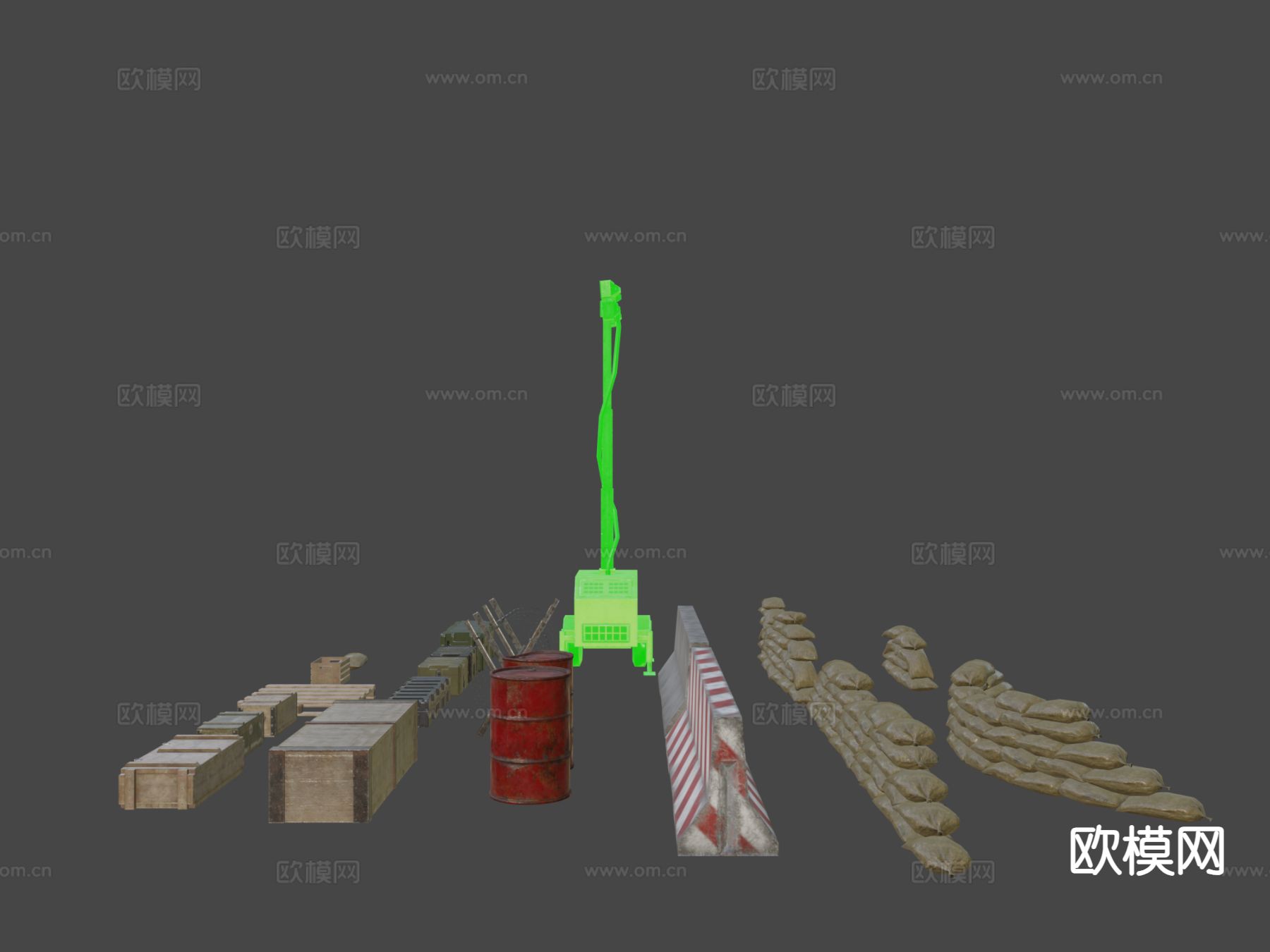 军事游戏资产包su模型下载（渲染图5）