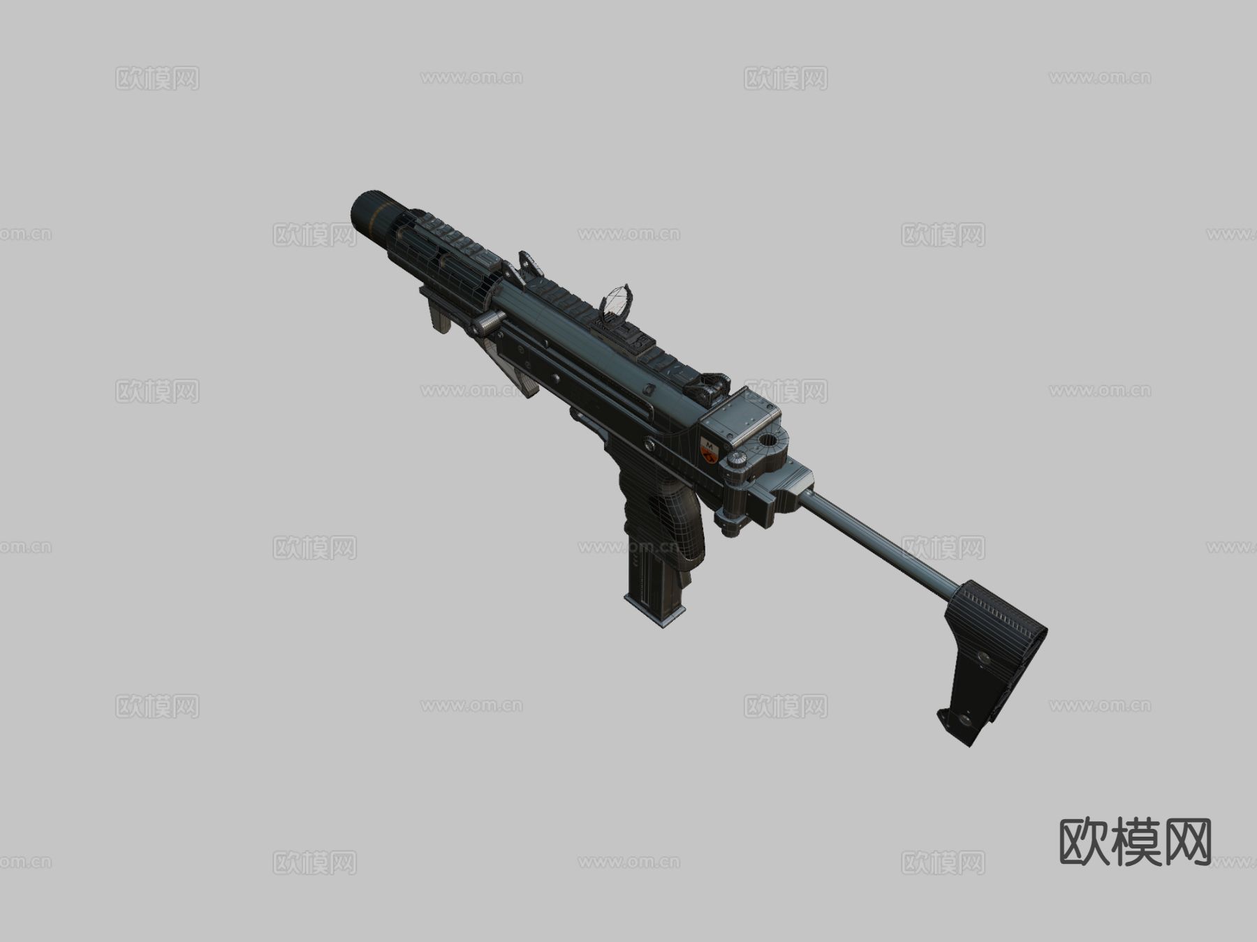 MP930变体冲锋枪su模型下载（渲染图1）