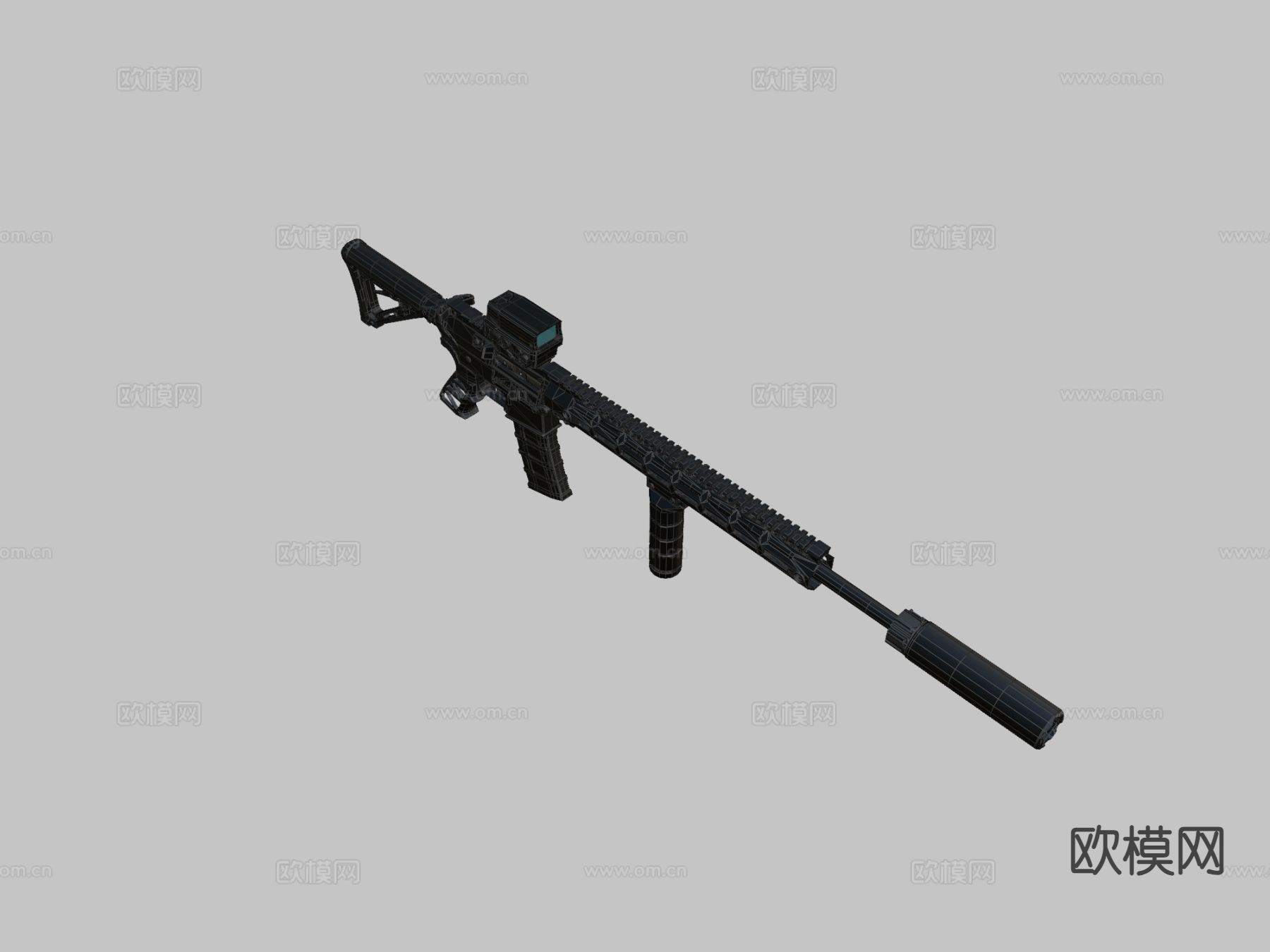 定制步枪su模型下载（渲染图1）