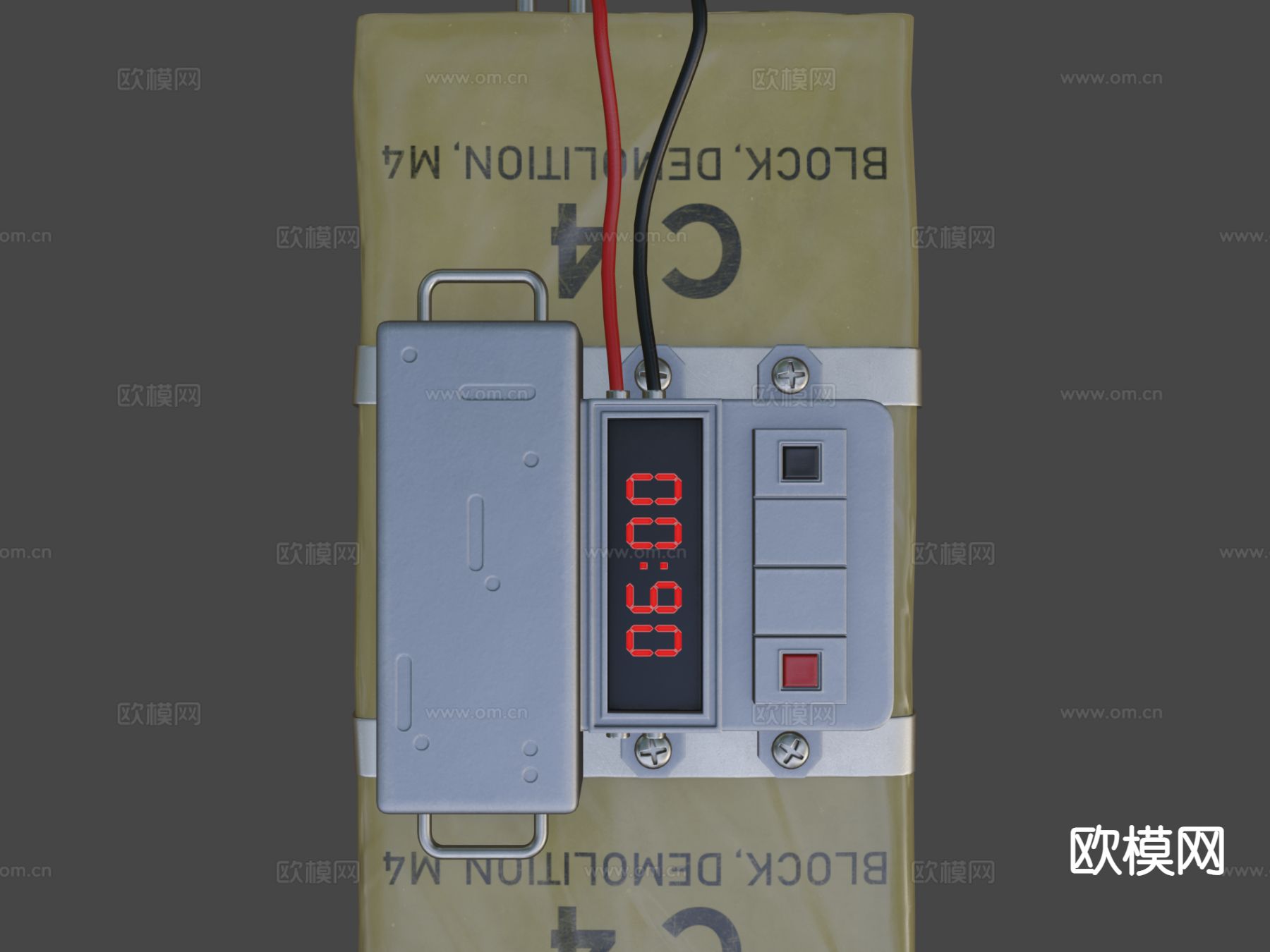 定时炸药 武器su模型下载（渲染图4）