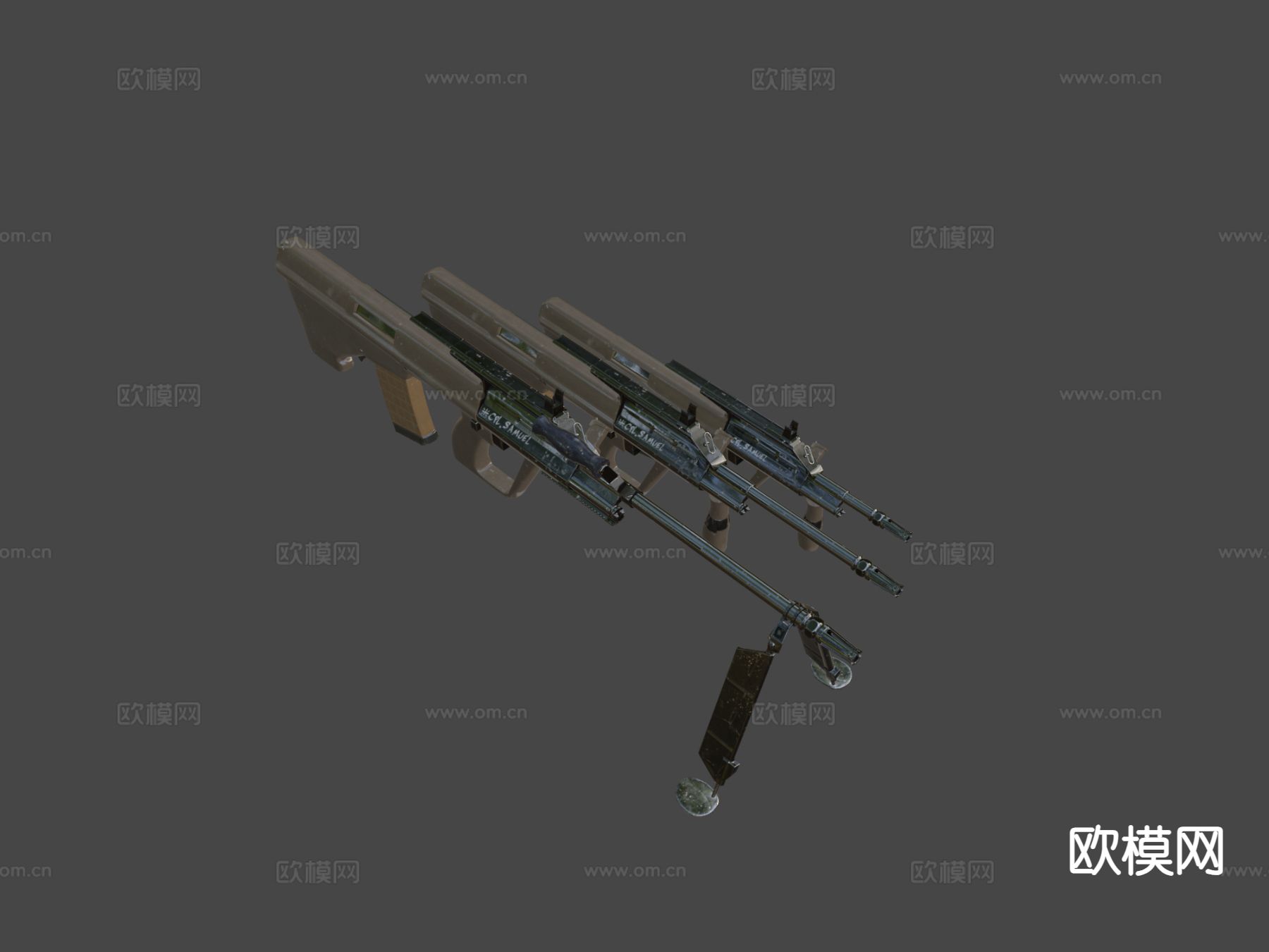 Aug武器冲锋枪su模型下载（渲染图4）