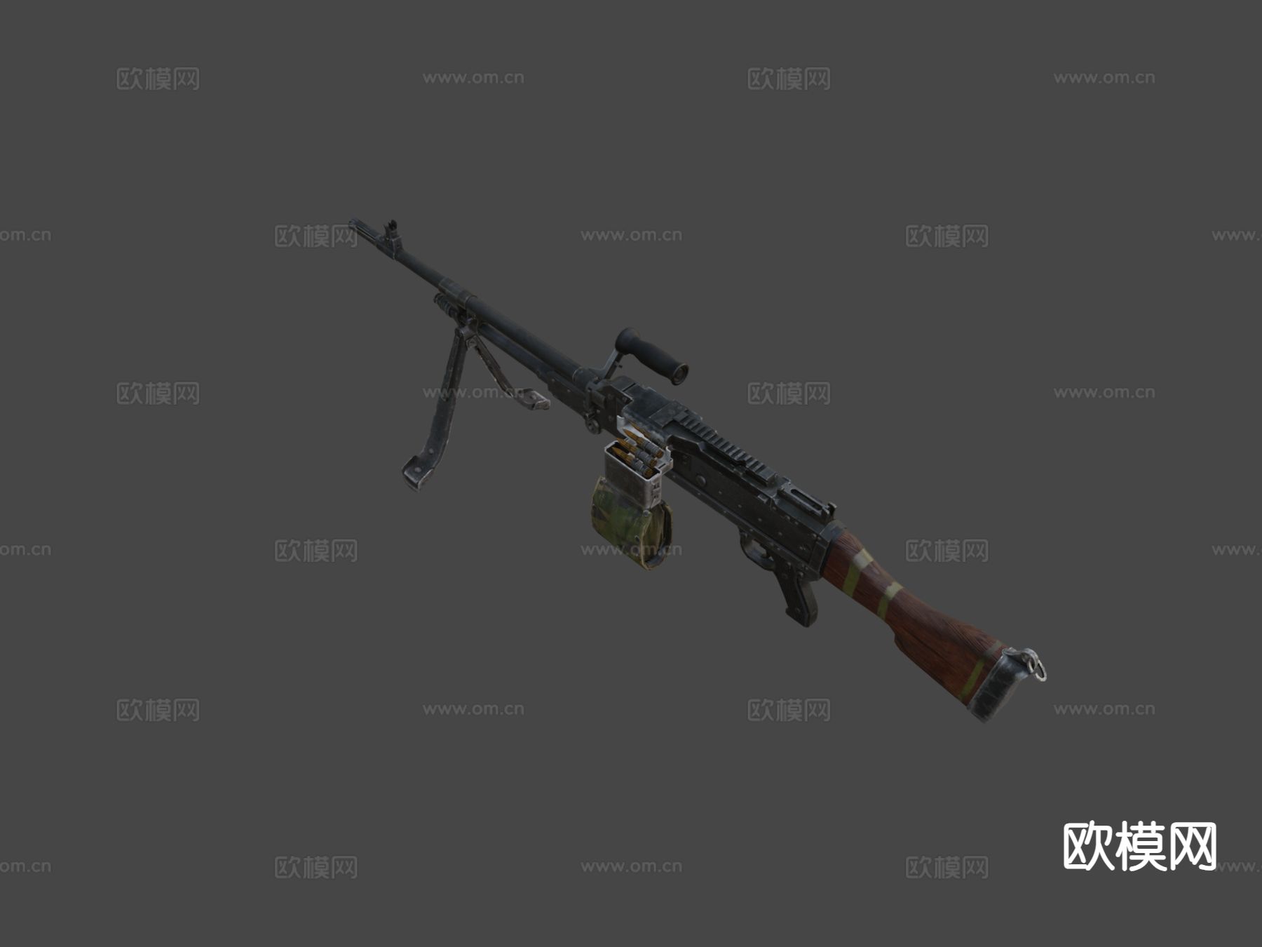 KSP58B机枪 枪支 枪械su模型下载（渲染图4）