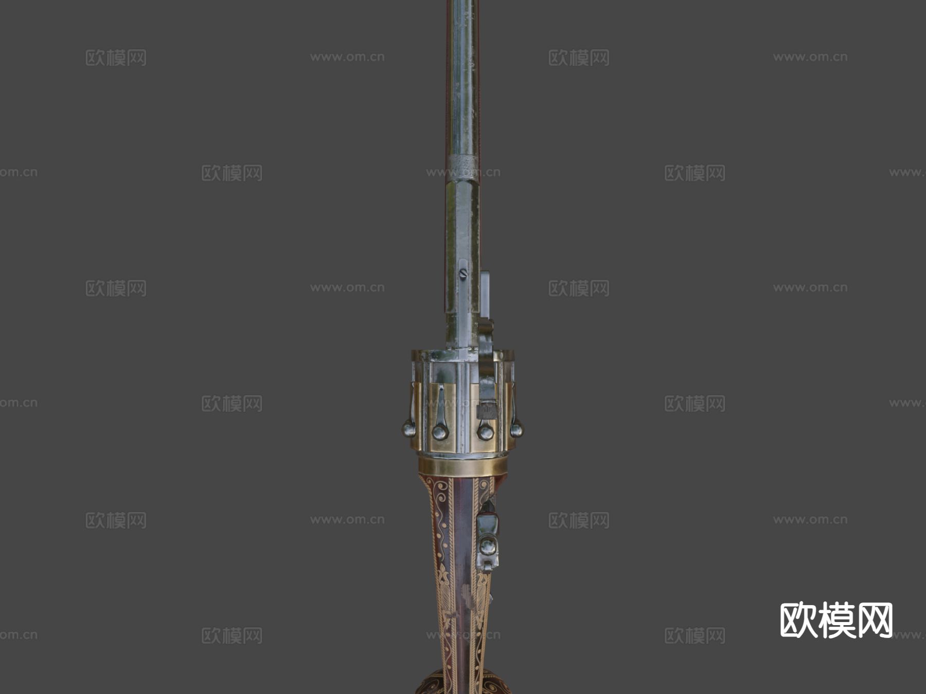 燧发左轮手枪su模型下载（渲染图5）