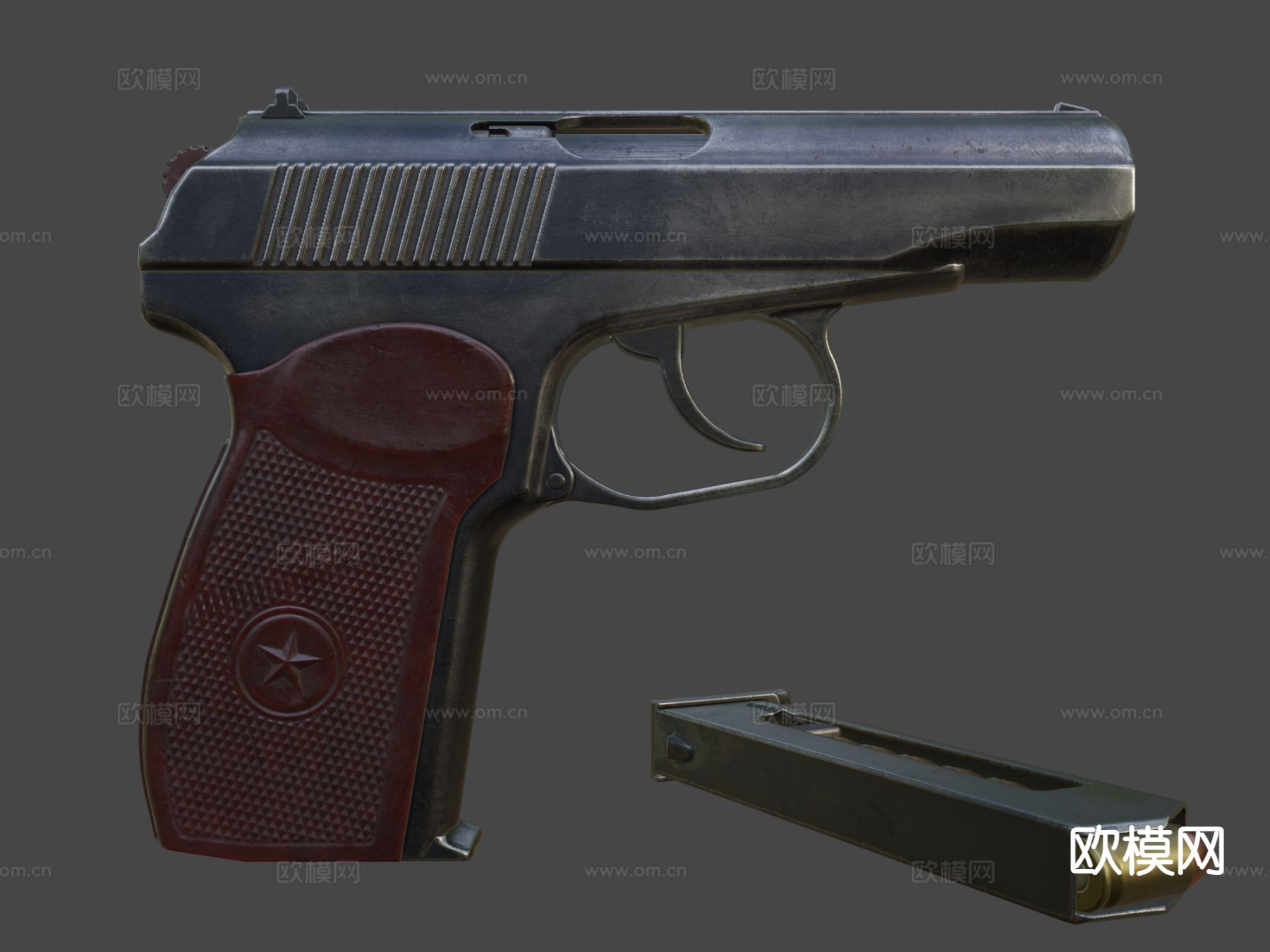 手枪 枪支 枪械su模型下载（渲染图4）