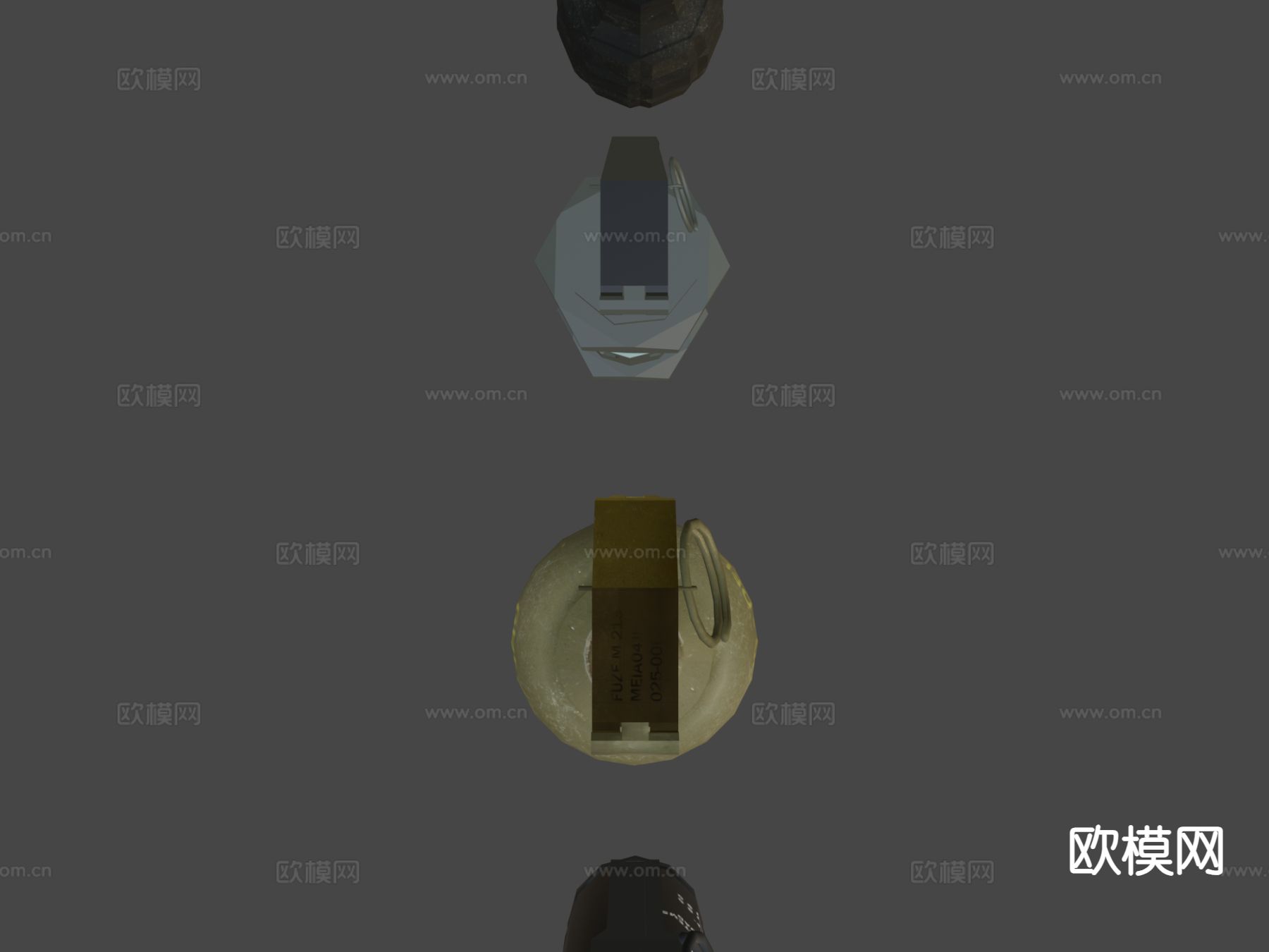 手榴弹 炸弹 武器su模型下载（渲染图5）