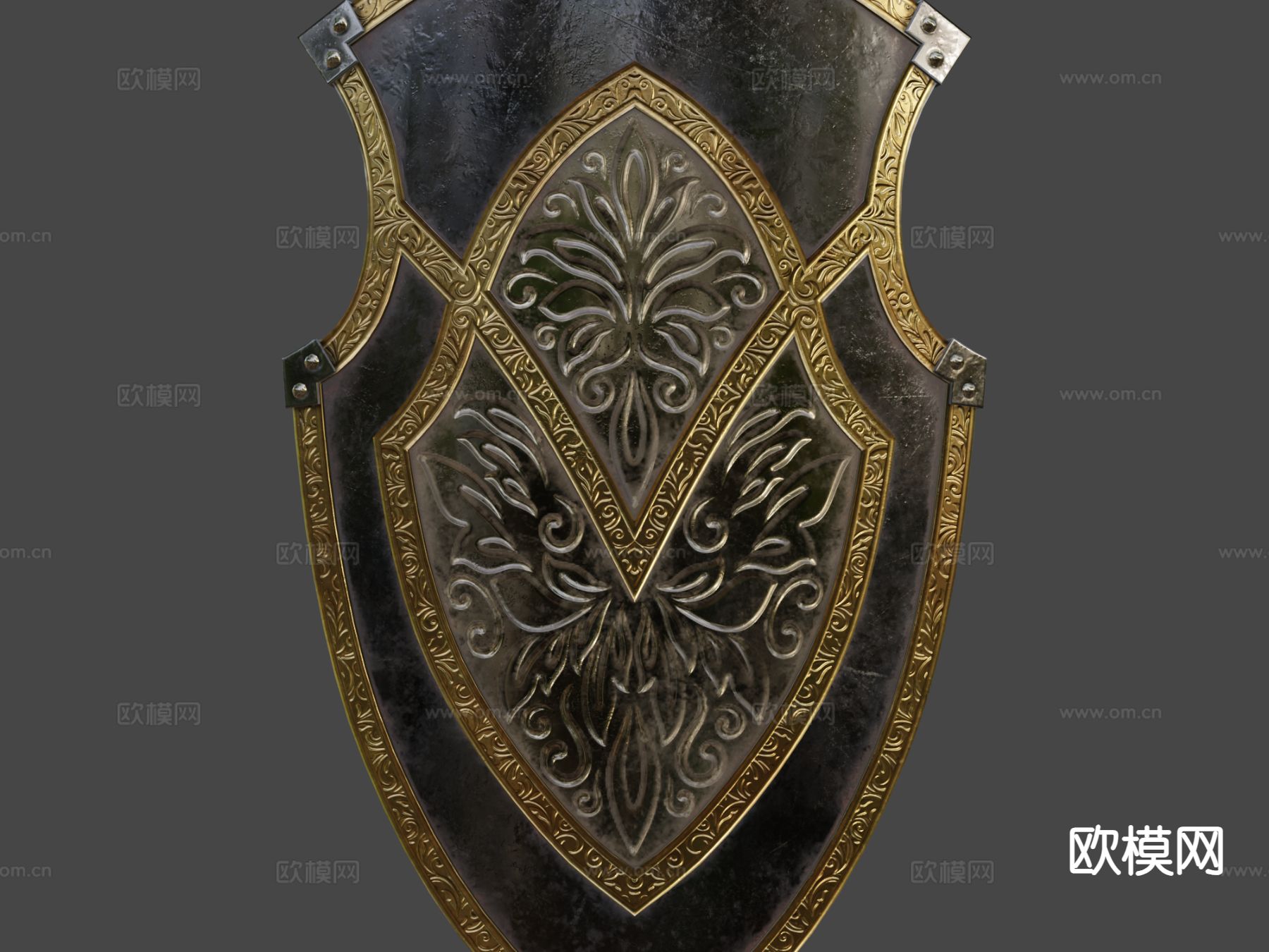 骑士盾 护盾 游戏道具su模型下载（渲染图7）