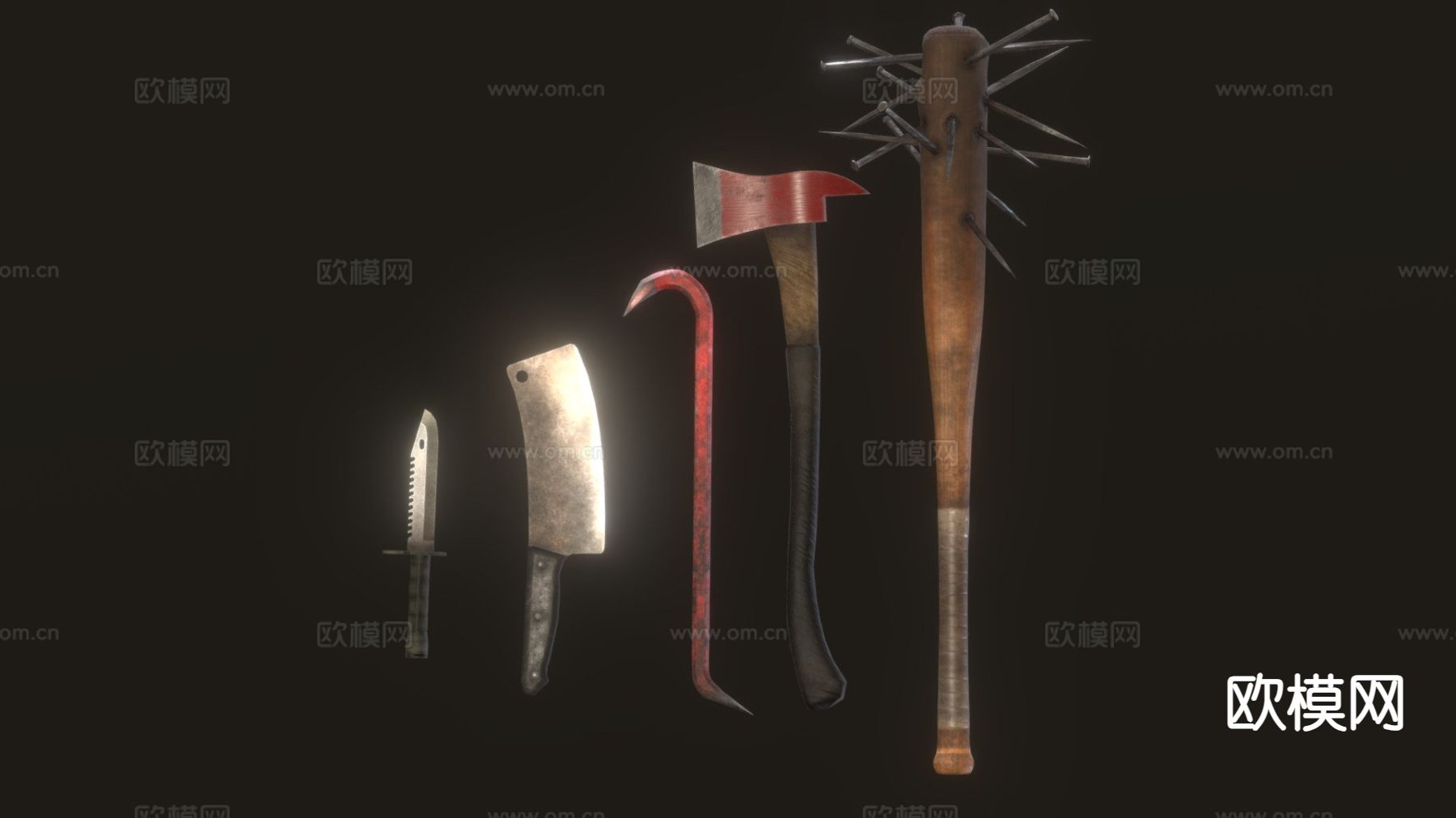 生存武器 近战武器包su模型下载（渲染图2）