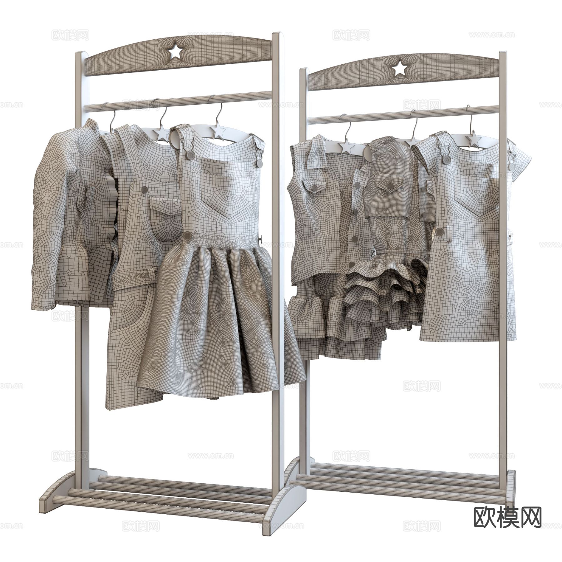 现代儿童衣服 服饰 3d模型