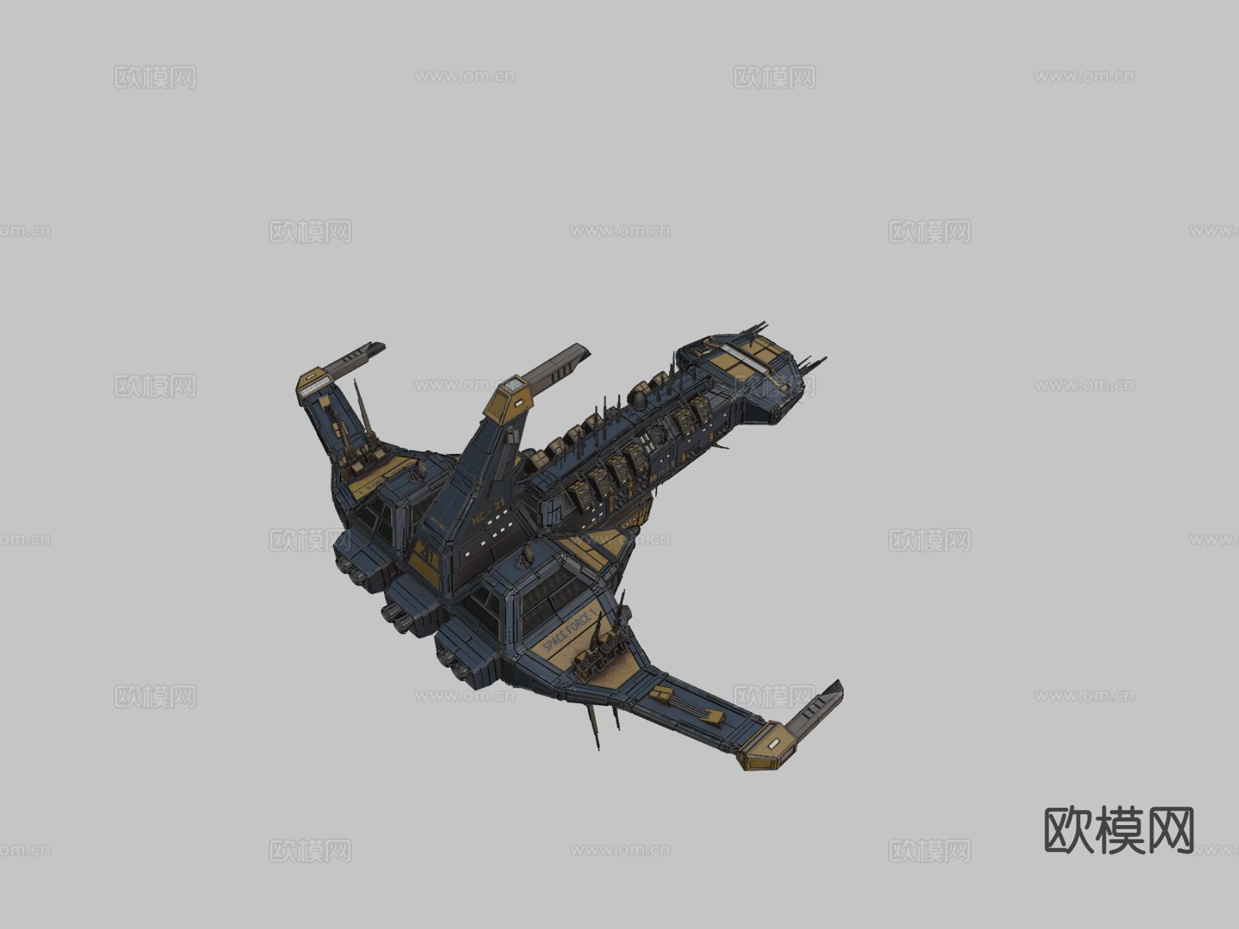 太空力量一号巡洋舰su模型下载（渲染图1）