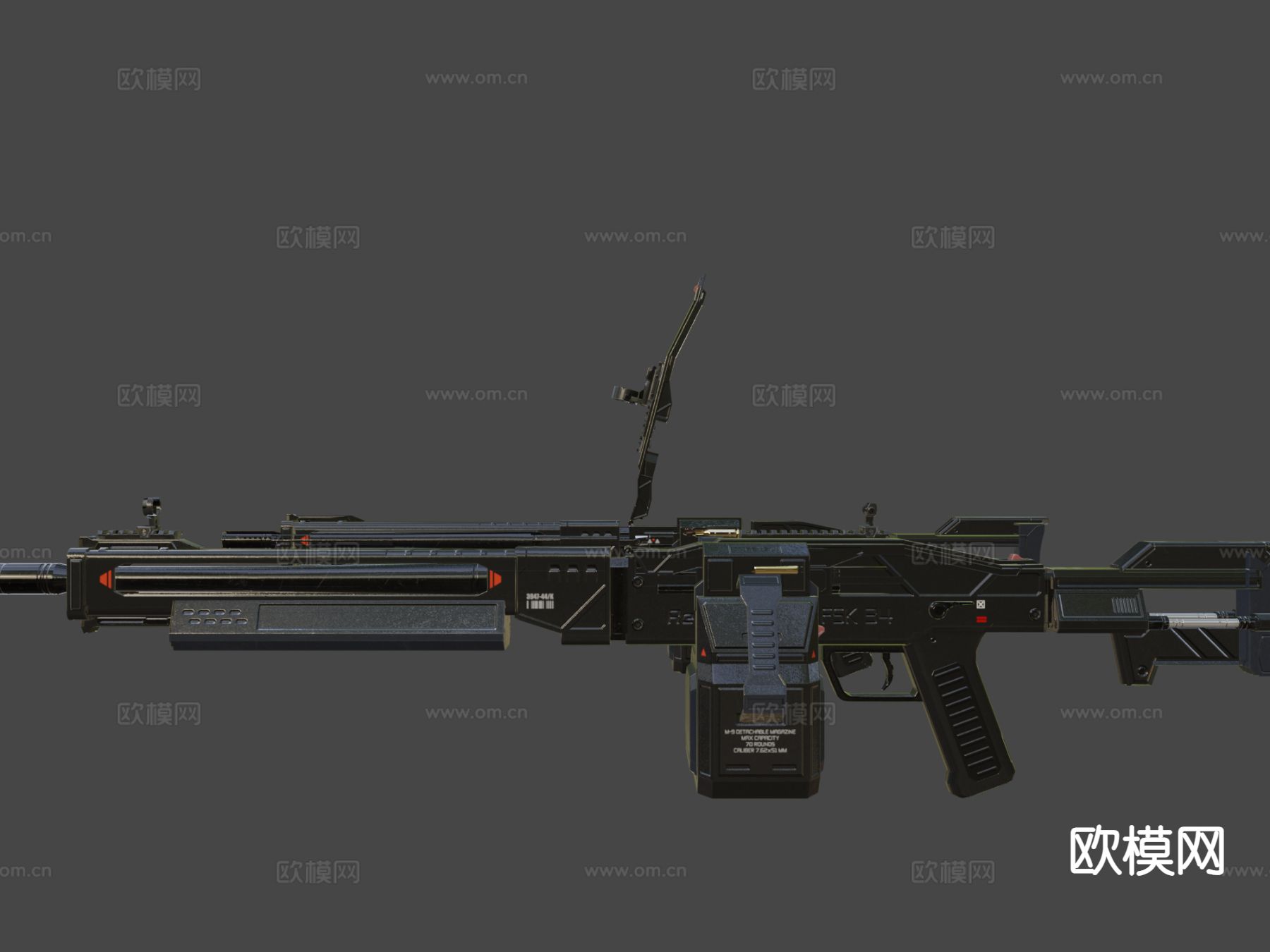 FSK34 科幻重型机枪 枪支 枪械su模型下载（渲染图6）