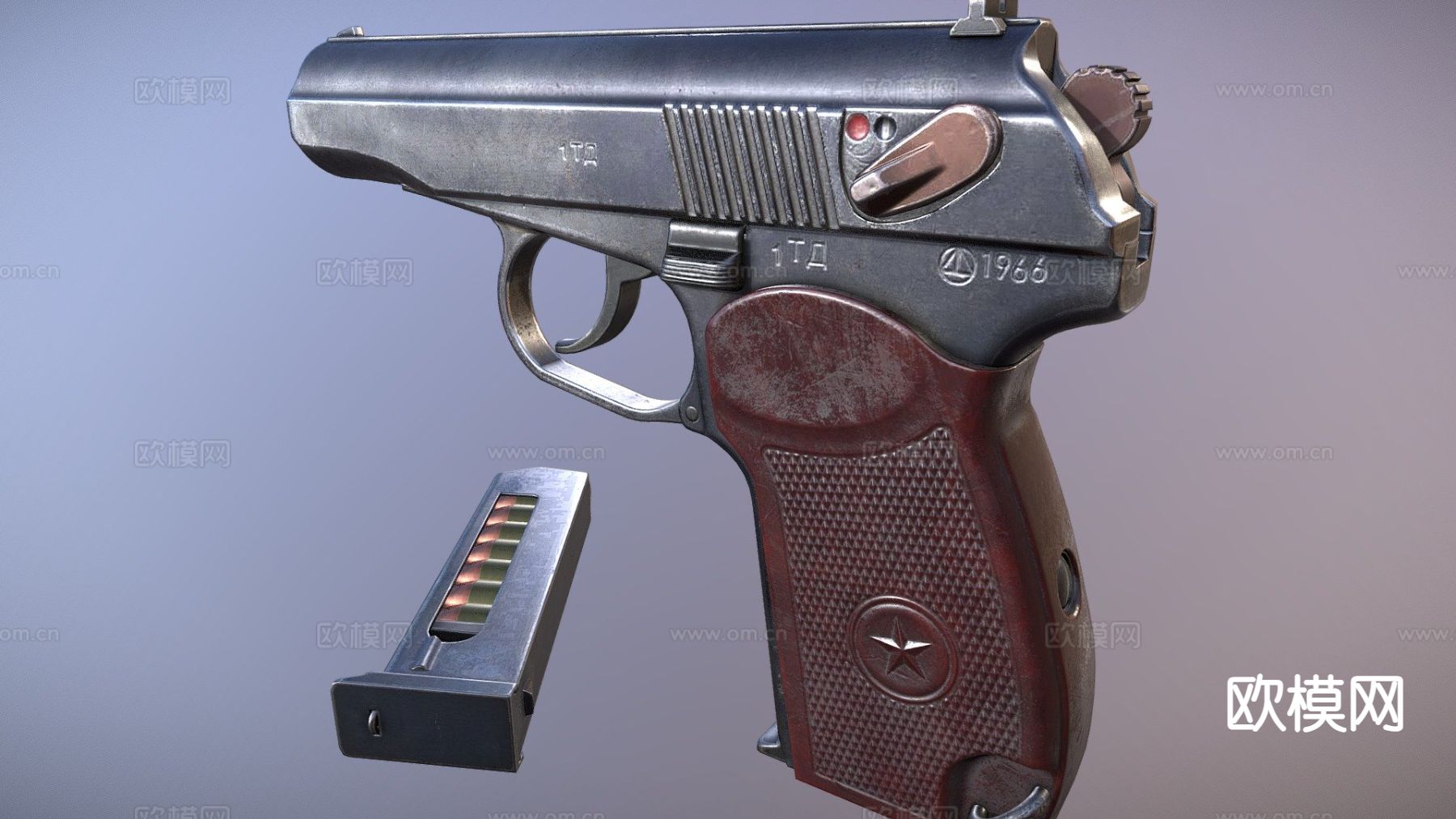手枪 枪支 枪械su模型下载（渲染图2）