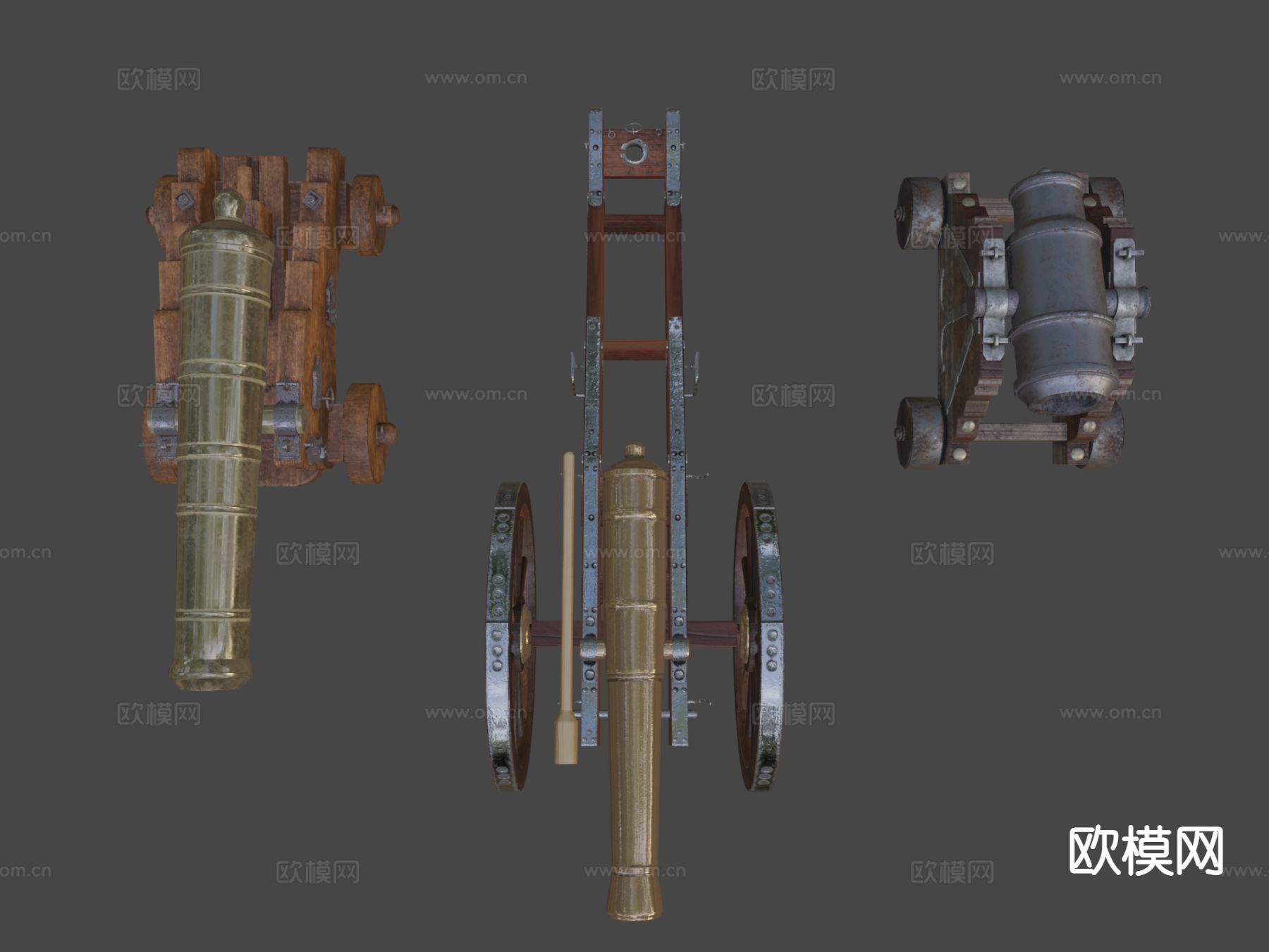 中世纪大炮包su模型下载（渲染图7）