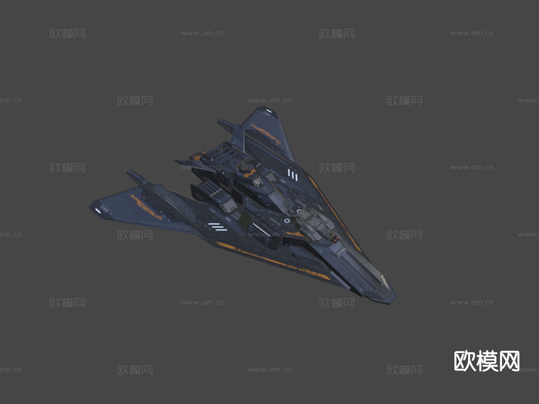 科幻护卫舰su模型下载（渲染图6）