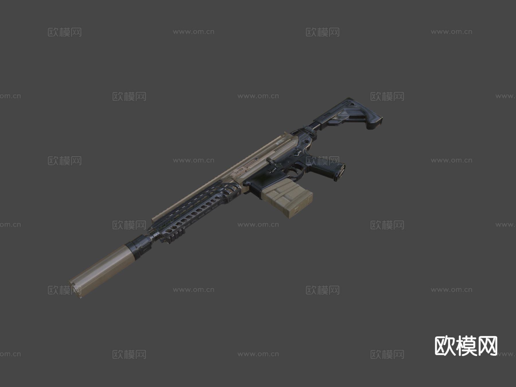突击步枪 枪支 枪械su模型下载（渲染图6）