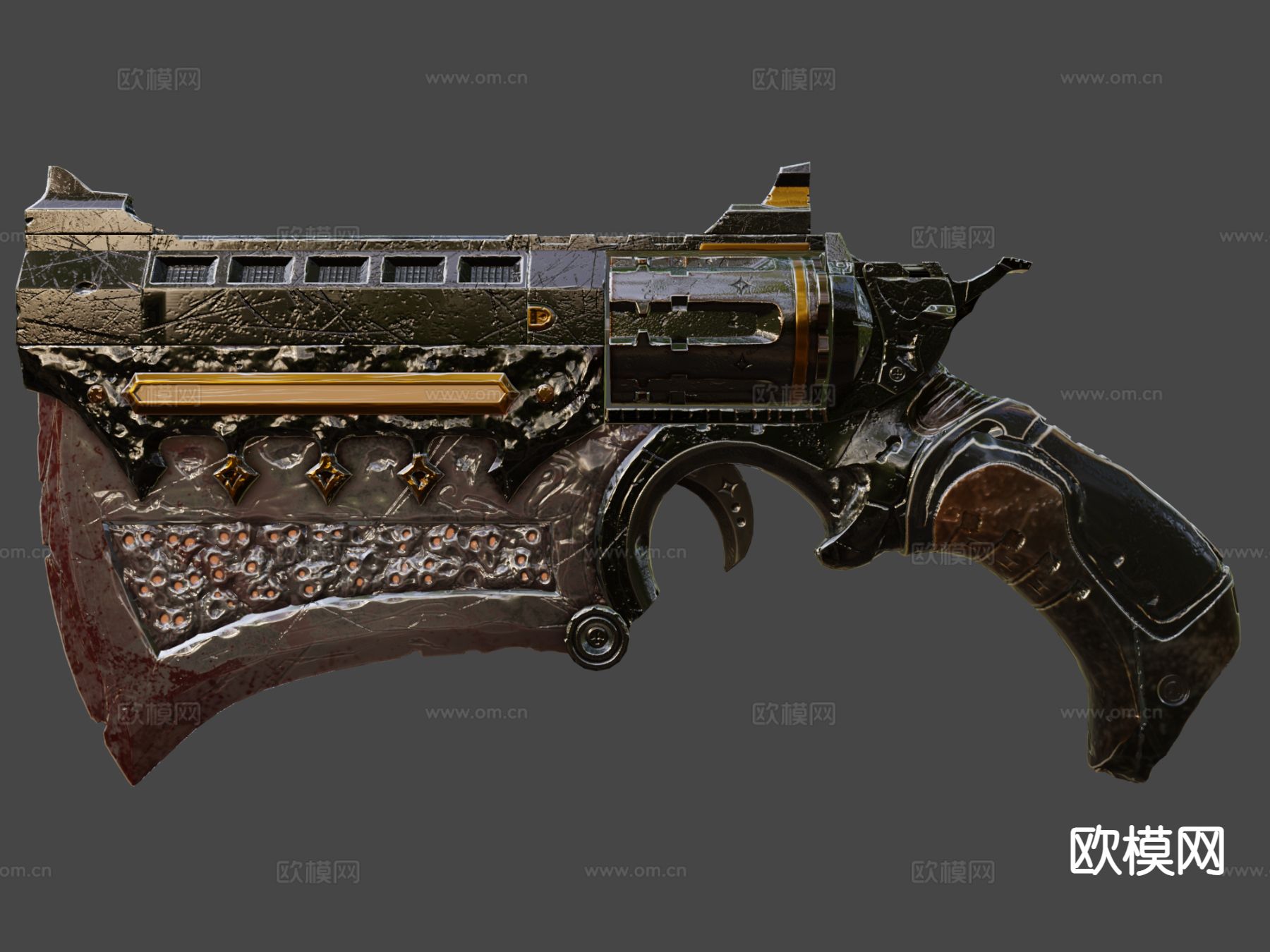 左轮手枪 枪支 枪械su模型下载（渲染图7）