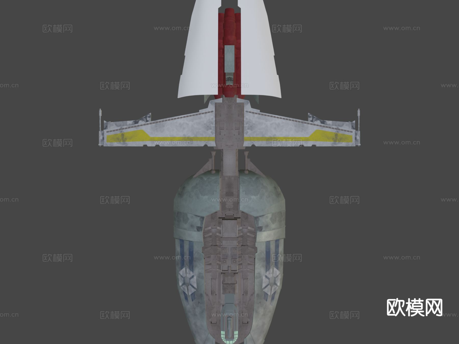 慷慨级星际护卫舰su模型下载（渲染图4）