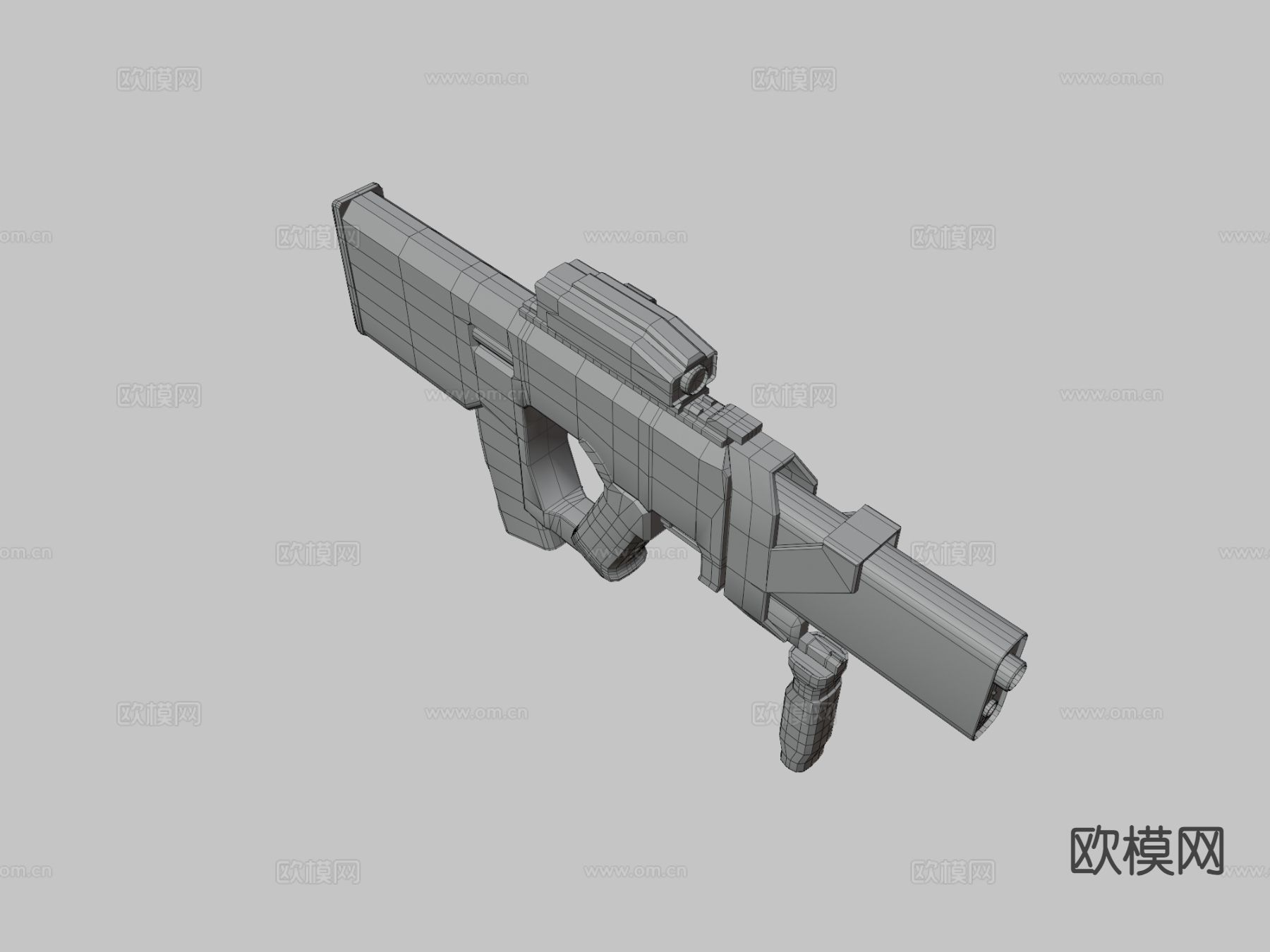 科幻步枪su模型下载（渲染图3）