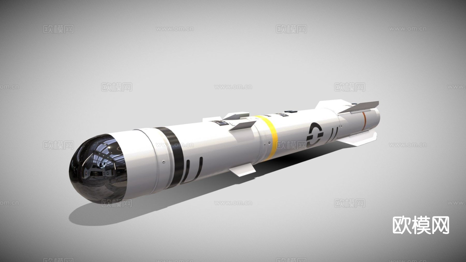 硫磺导弹 鱼雷 武器su模型下载（渲染图2）