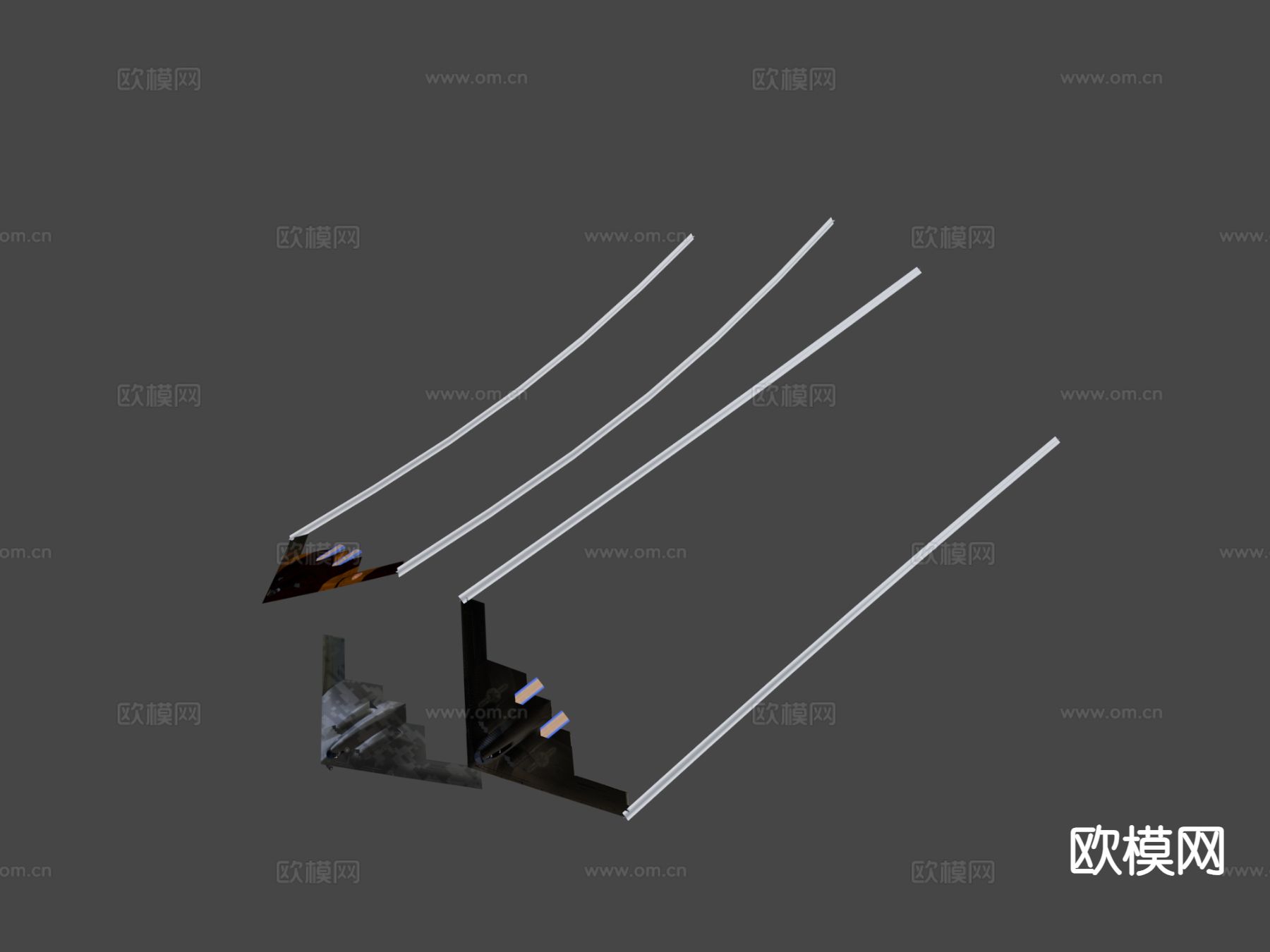 幽灵轰炸机 战斗机su模型下载（渲染图7）