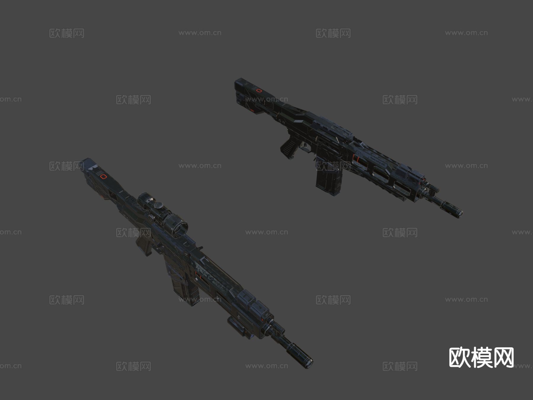 突击步枪 枪支 枪械su模型下载（渲染图5）