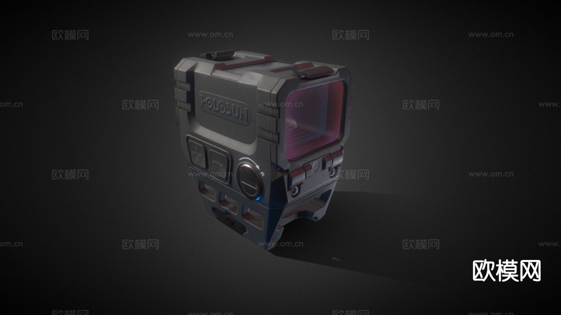 红点瞄准镜su模型下载（渲染图2）