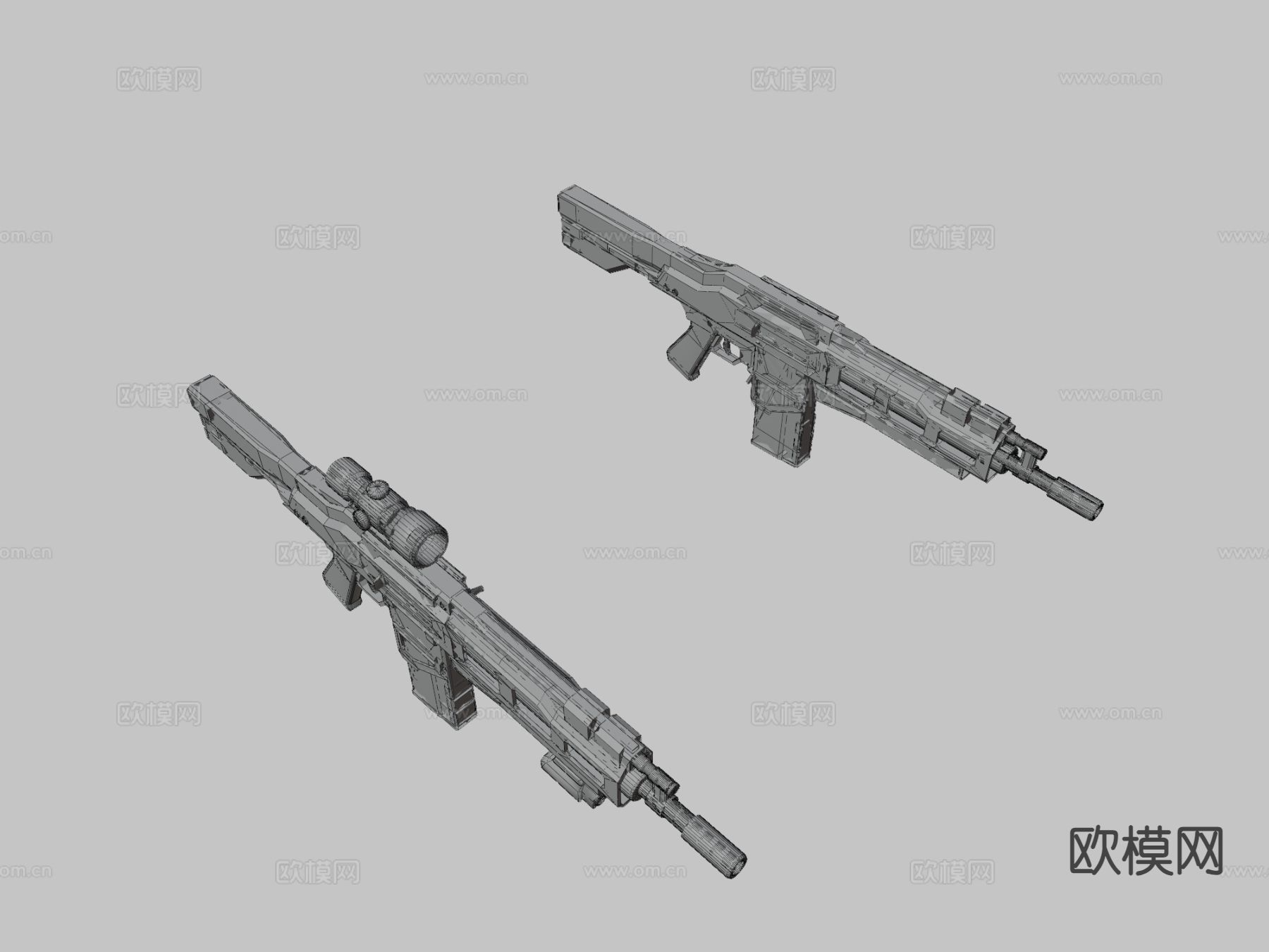突击步枪 枪支 枪械su模型下载（渲染图3）