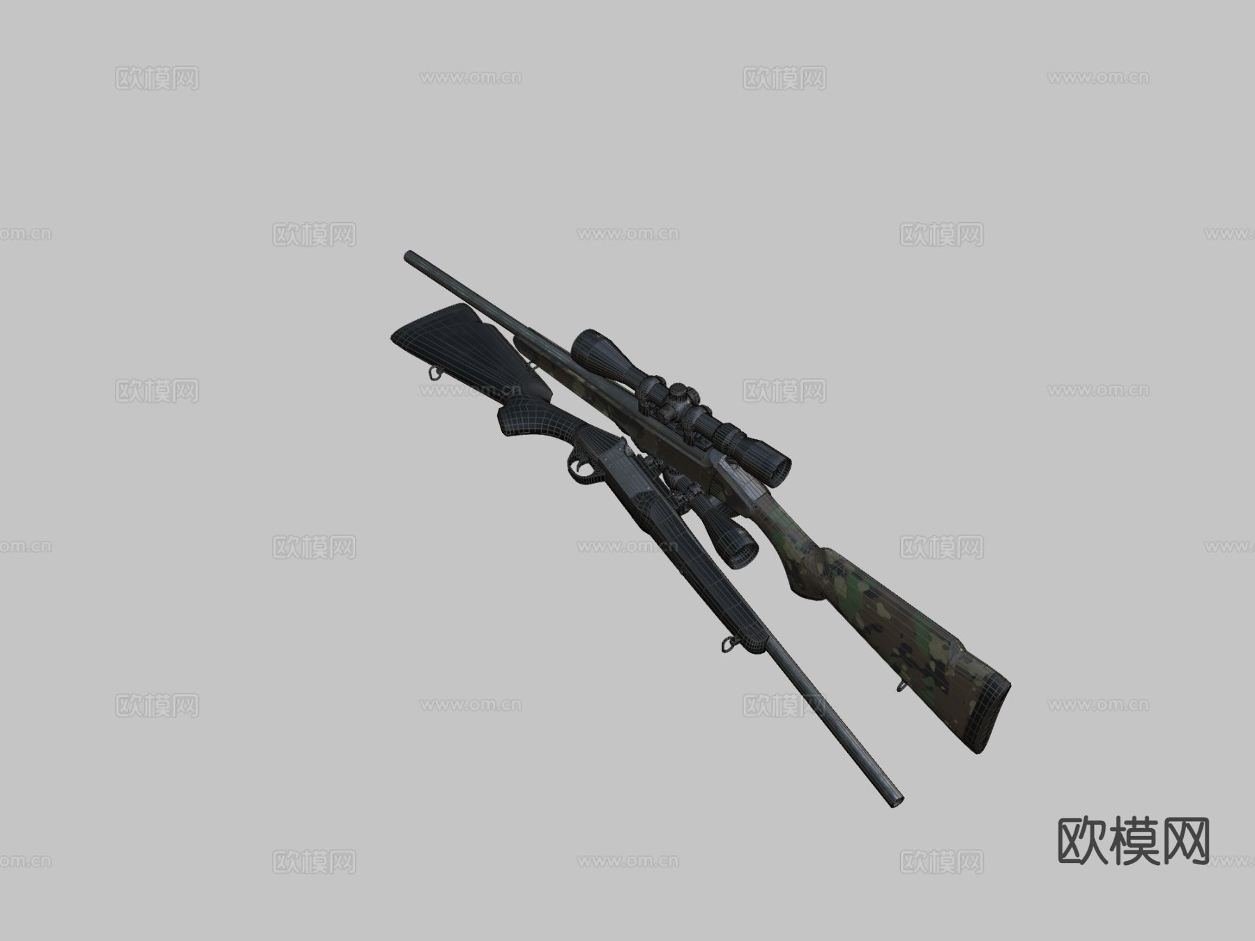 狙击步枪 枪支 枪械su模型下载（渲染图1）