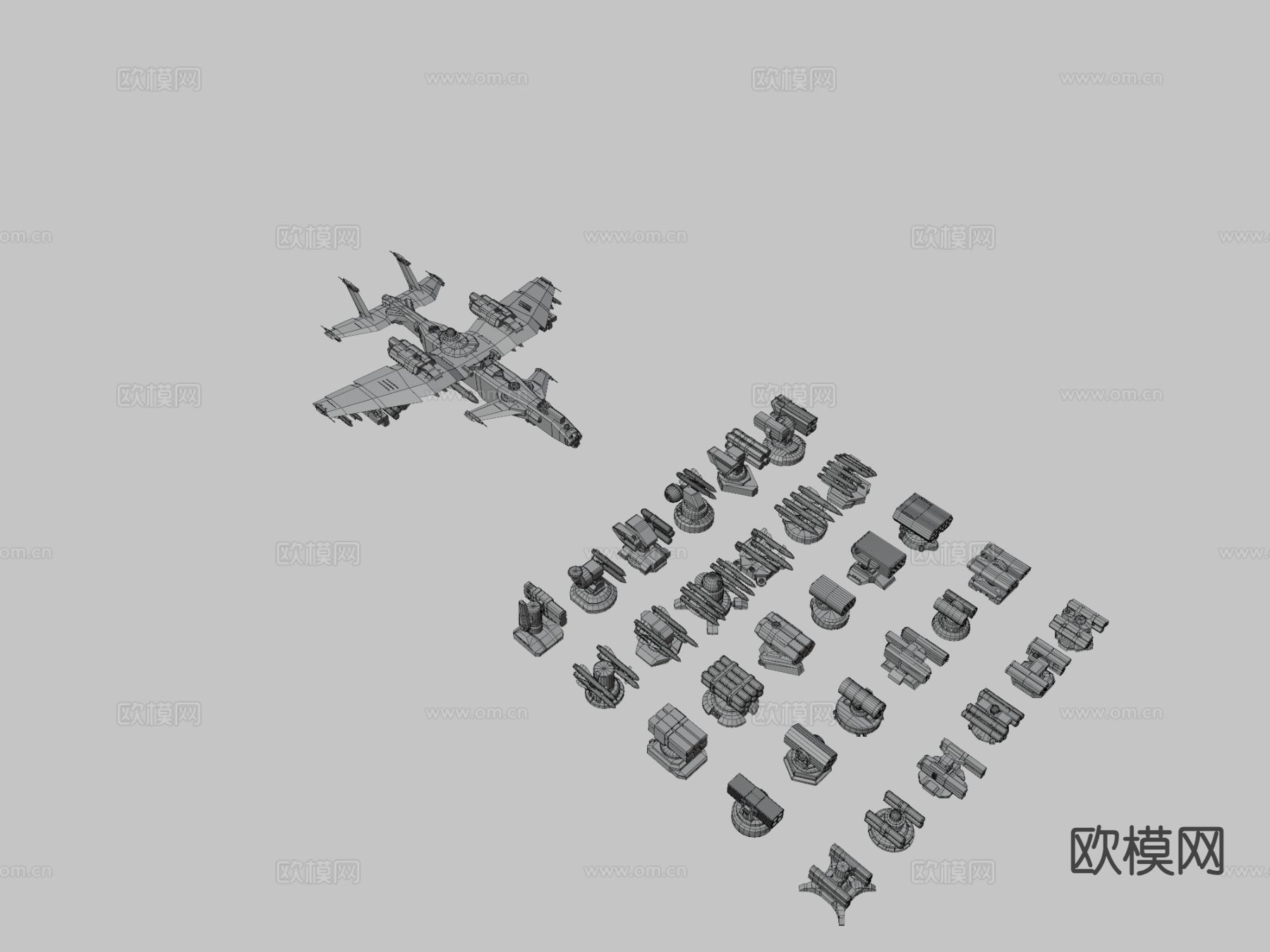 导弹和火箭发射器包su模型下载（渲染图3）