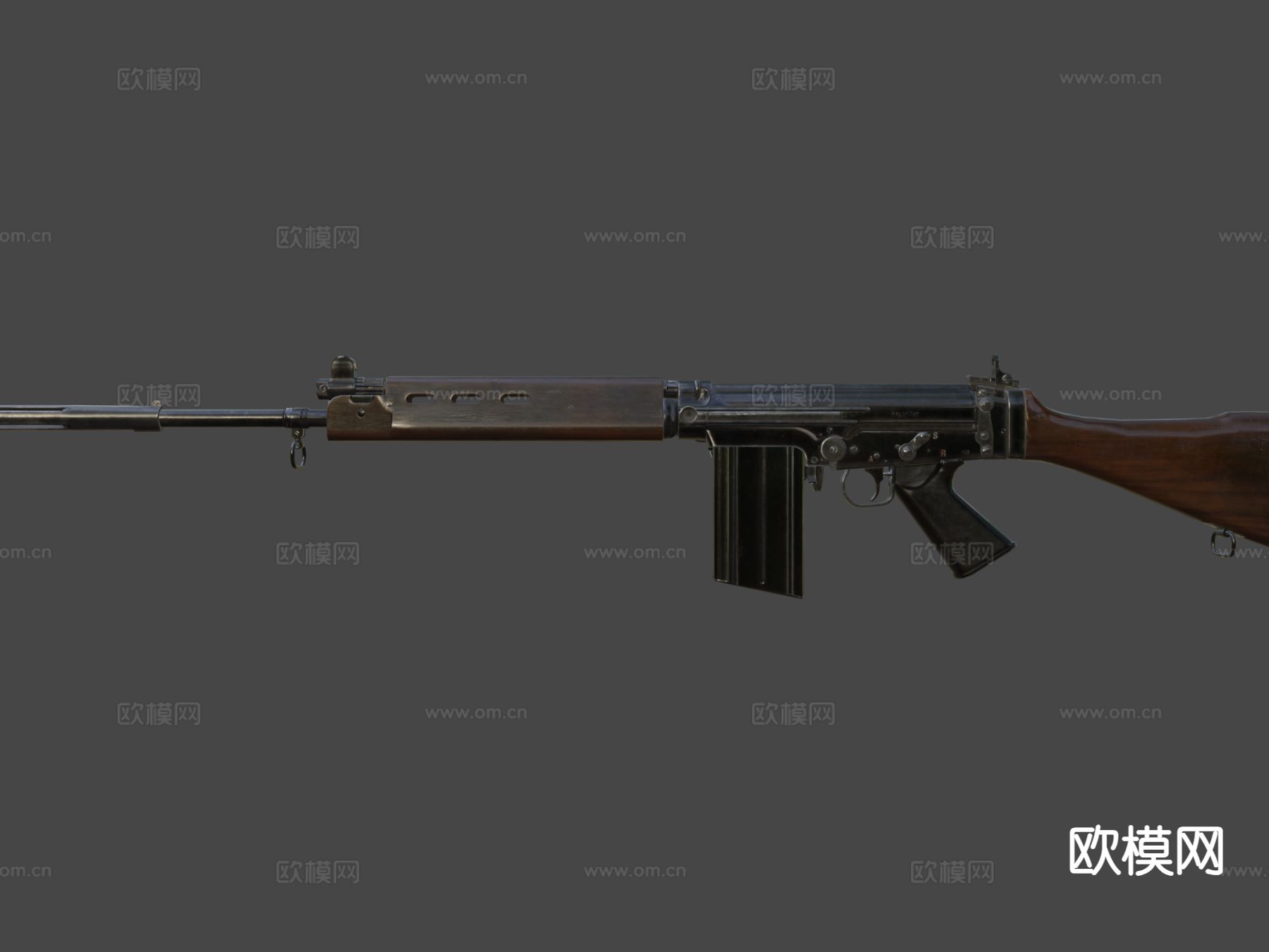 折叠式自动步枪su模型下载（渲染图7）